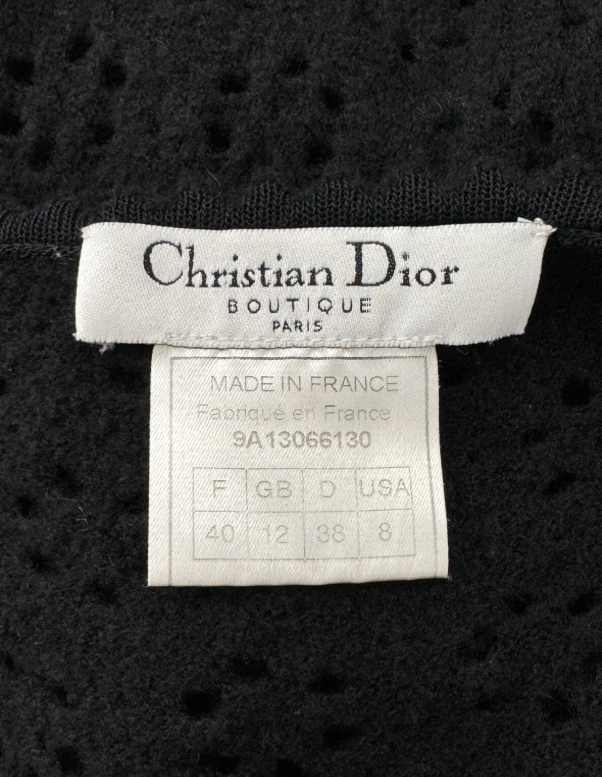 F/W 1999 Christian Dior x John Galliano Sheer Black Bodycon Fuzzy Knit Mini Dress