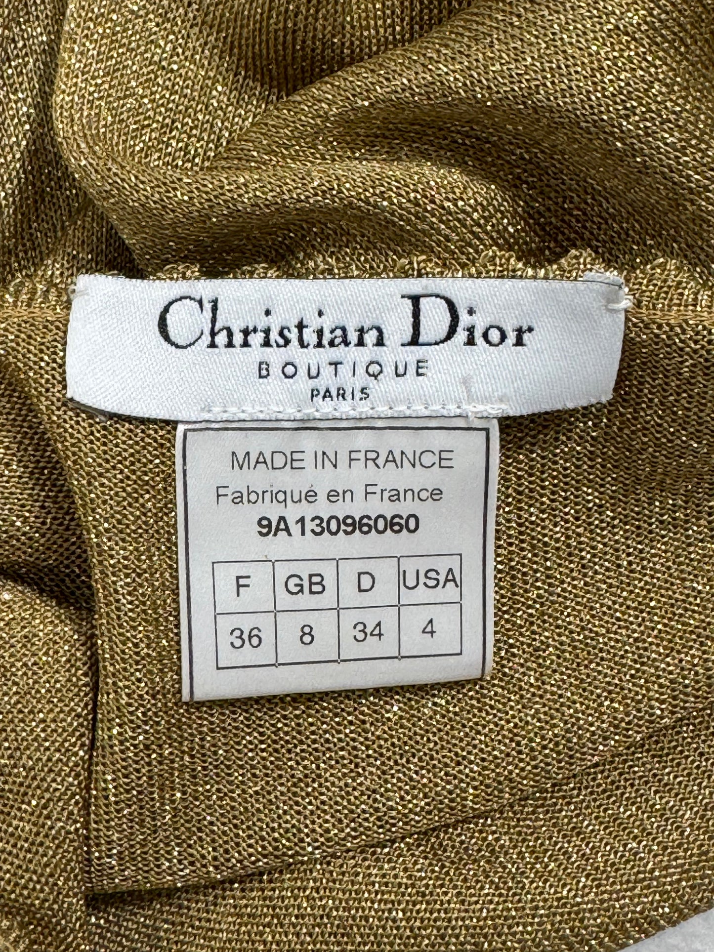 F/W 1999 Christian Dior by John Galliano Sheer Gold & Red Knit Bodycon Midi Dress