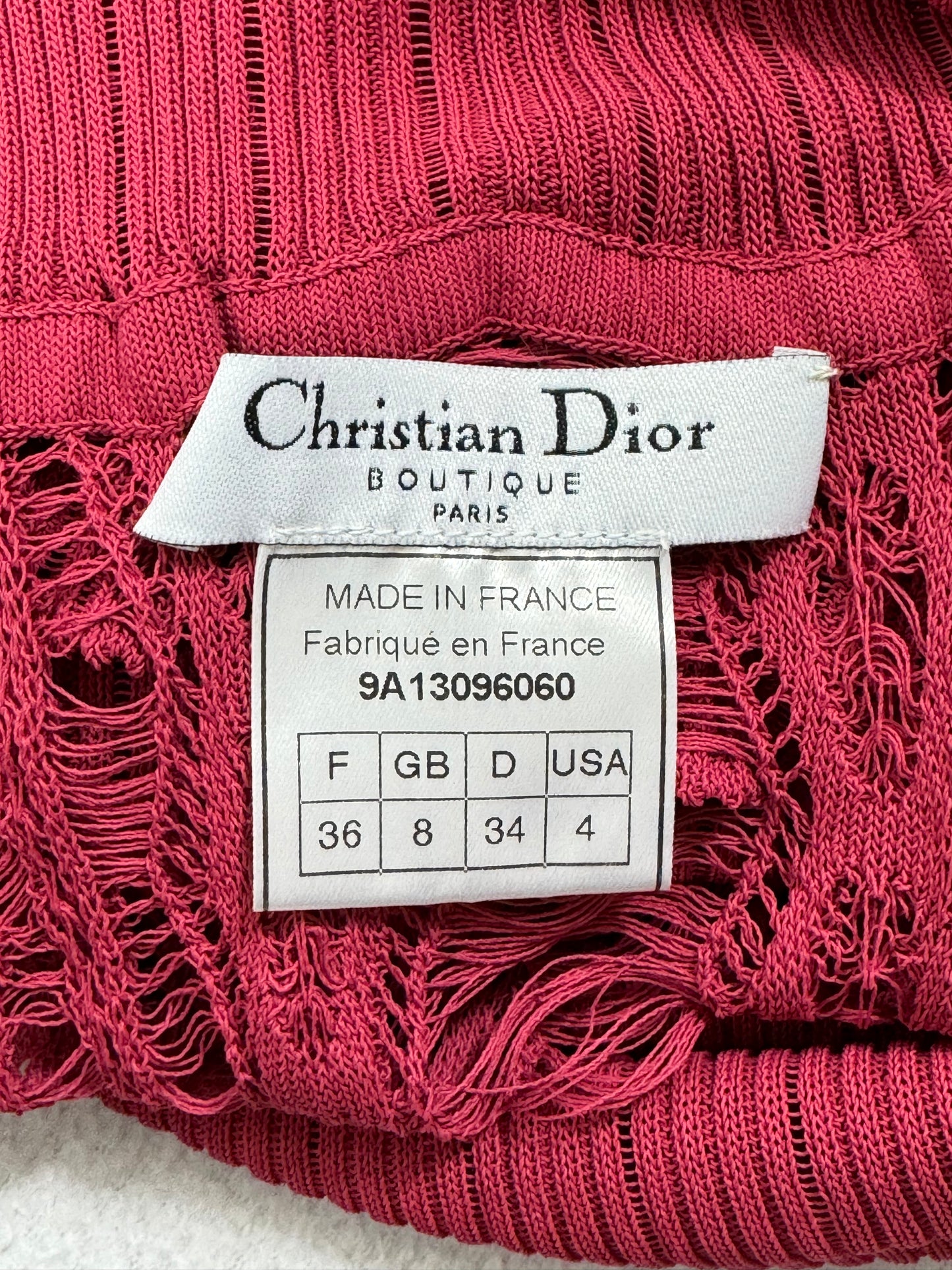 F/W 1999 Christian Dior by John Galliano Sheer Red Knit Bodycon Mini Dress