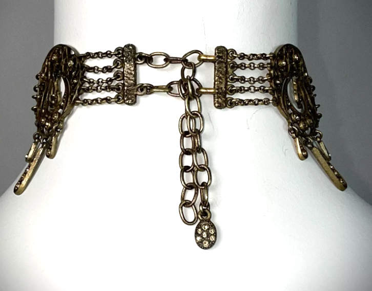 S/S 1999 Christian Dior by John Galliano Large Antique Bronze Choker Necklace