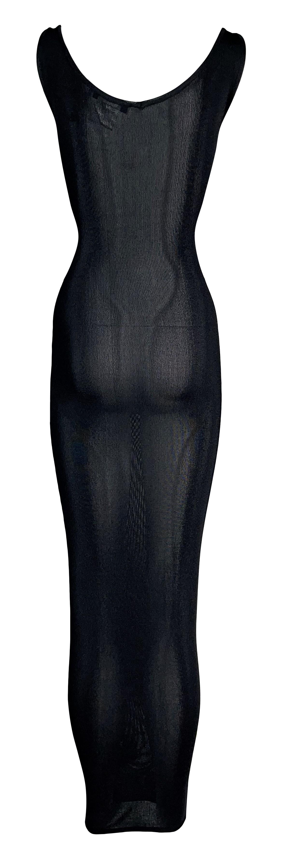 Vintage S/S 1999 Christian Dior by John Galliano Black Pin-Up Bodycon Wiggle Maxi Dress