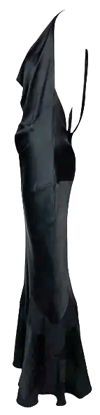 S/S 1999 Christian Dior by John Galliano Runway Plunging 1920's Flapper Style Black Satin Gown Dress