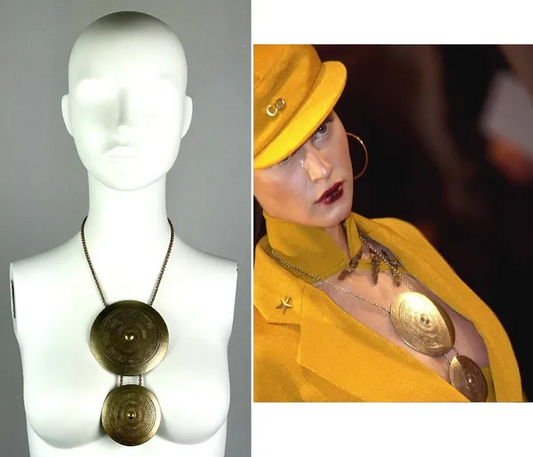 S/S 1999 Christian Dior by John Galliano Runway RARE Huge Gold Tribal Necklace