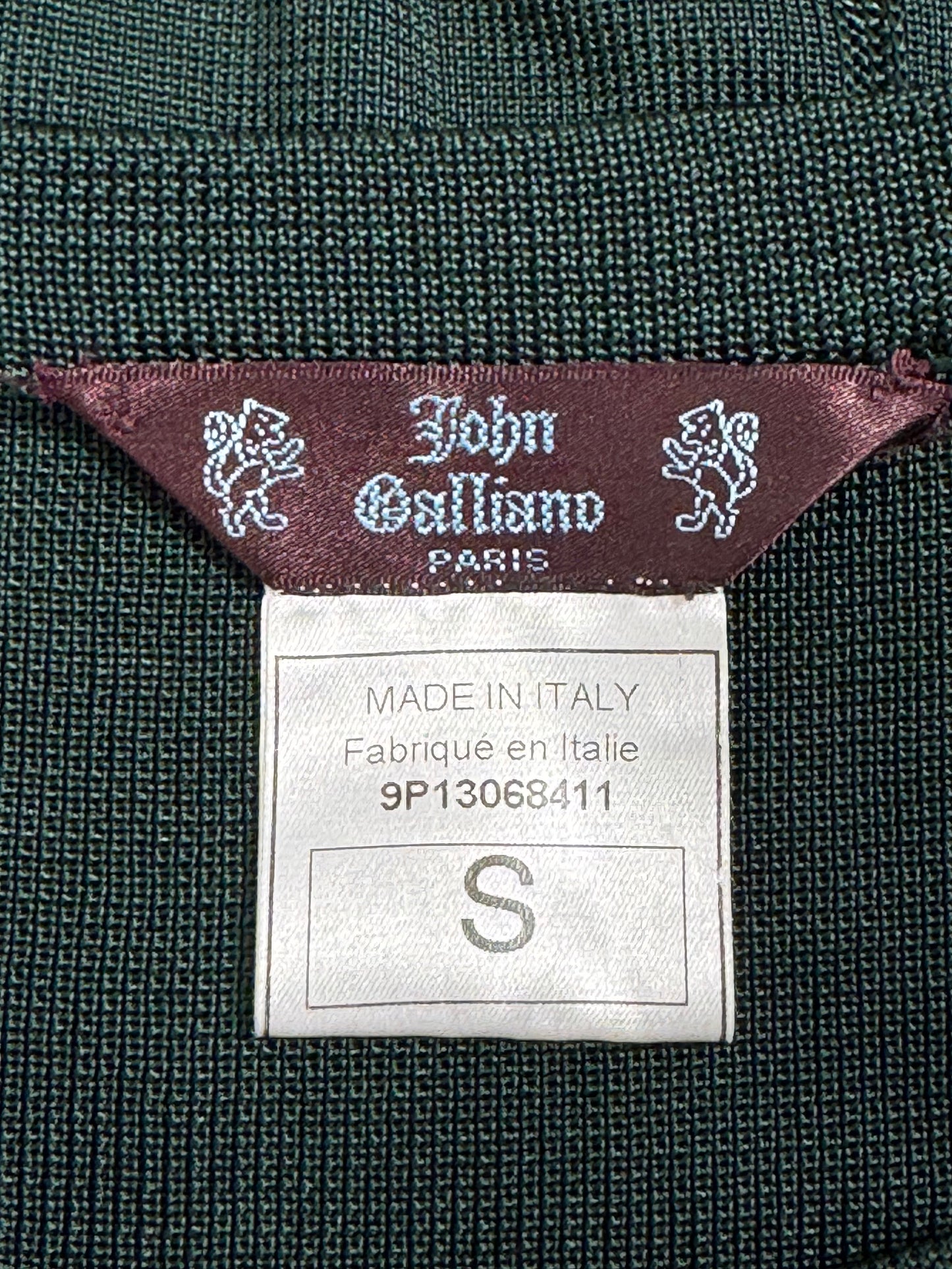 RARE S/S 1999 John Galliano Grecian Roman Green & Gold Embroidered Bodycon Dress