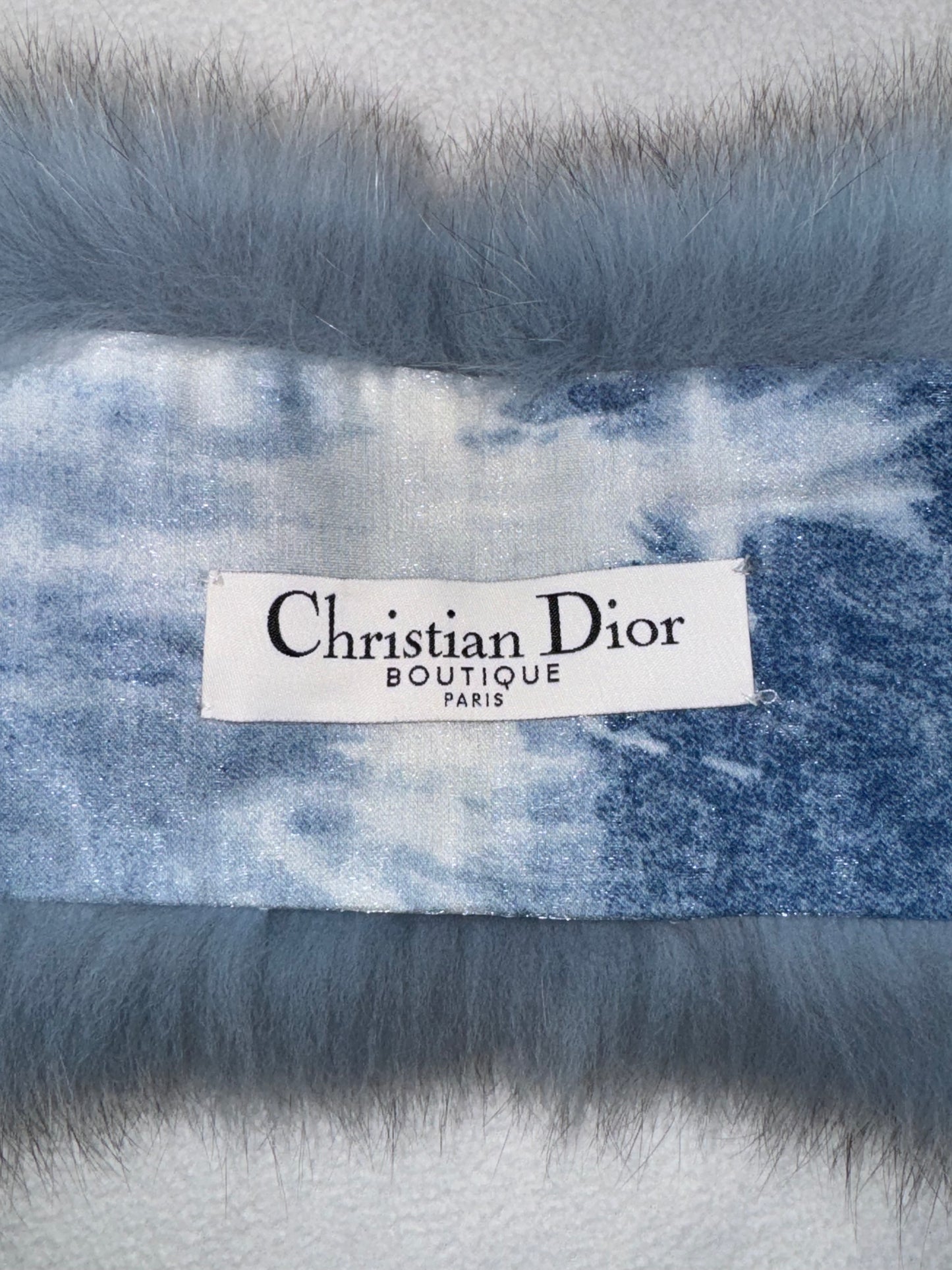 F/W 2000 Christian Dior by John Galliano Blue Fox Fur Large Wrap Scarf