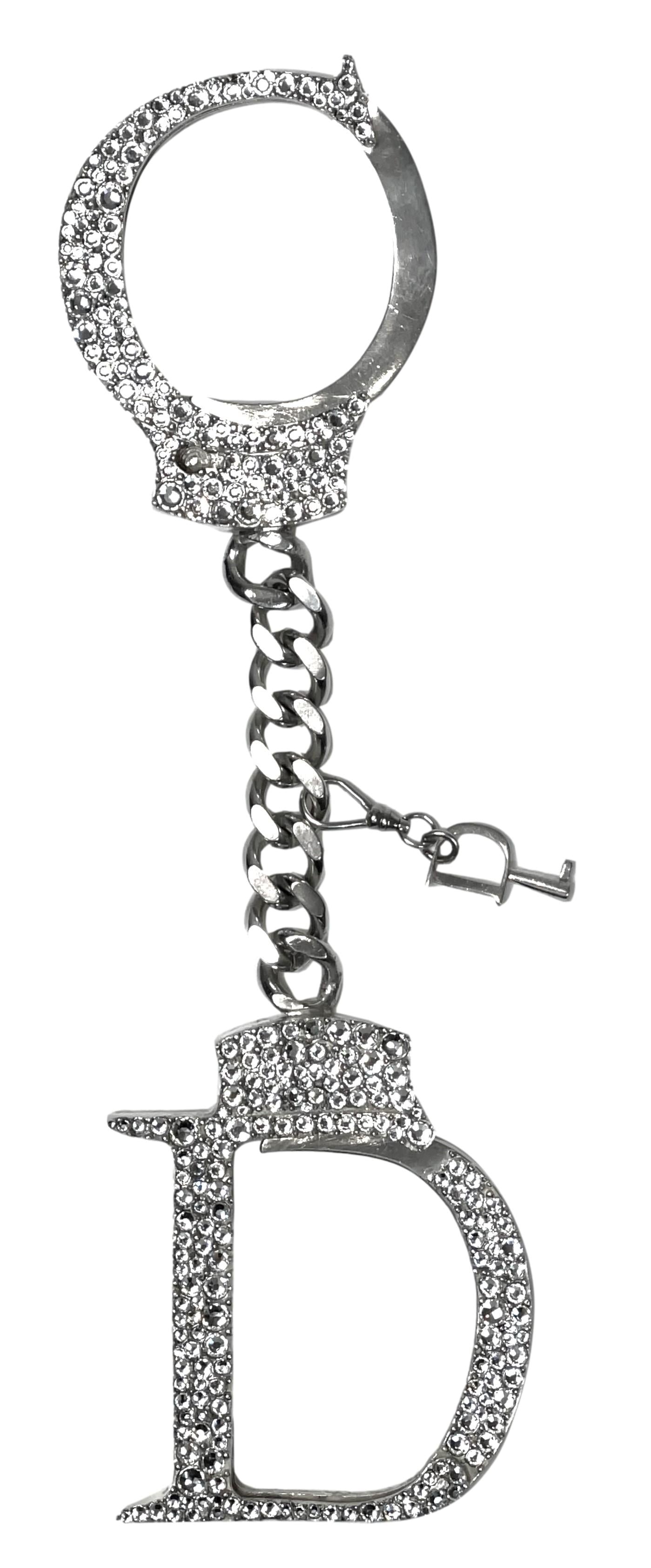 *EXTREMELY RARE* ARCHIVAL F/W 2000 Christian Dior by John Galliano Haute Couture Runway Silver Crystal Bondage Handcuffs Bracelet