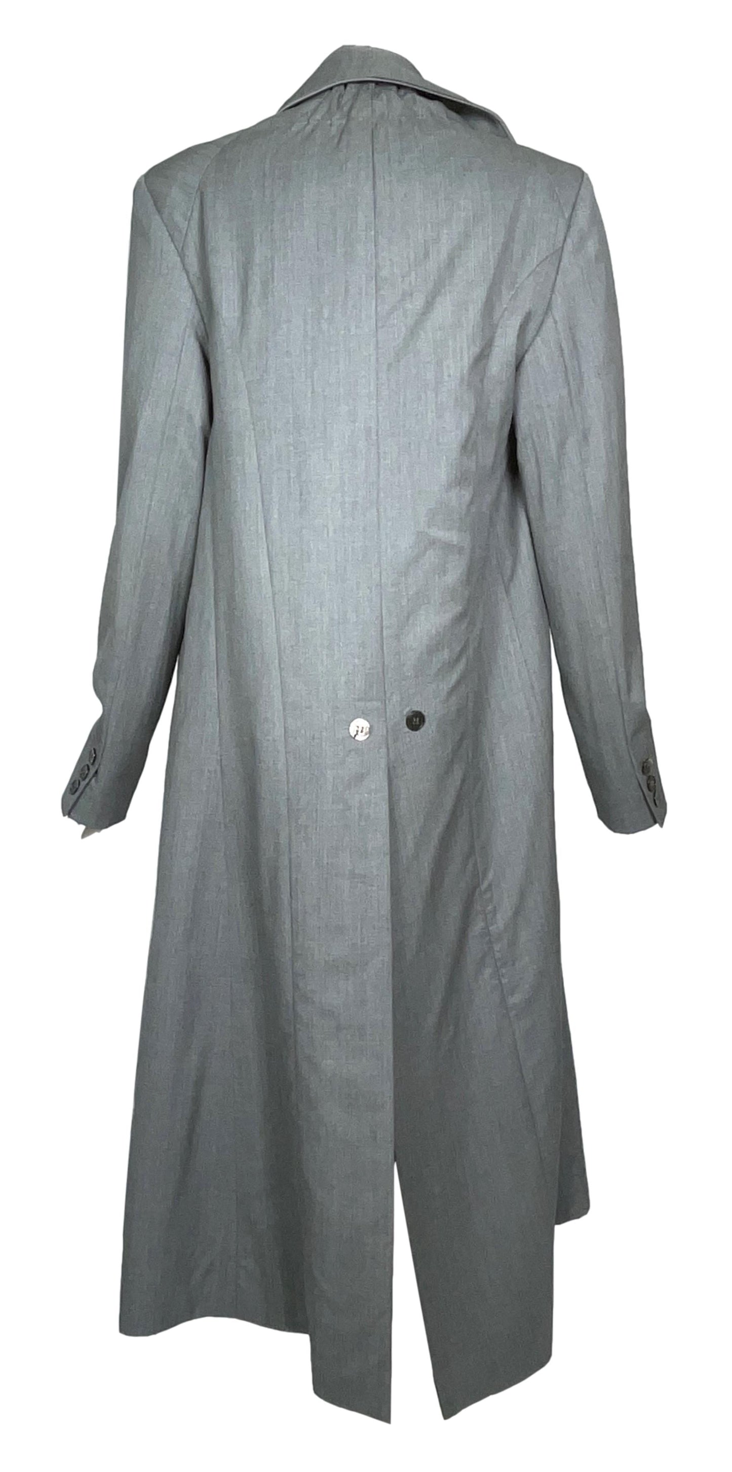 F/W 2000 Christian Dior by John Galliano Haute Couture Runway Unisex Gray Ruffle Long Coat