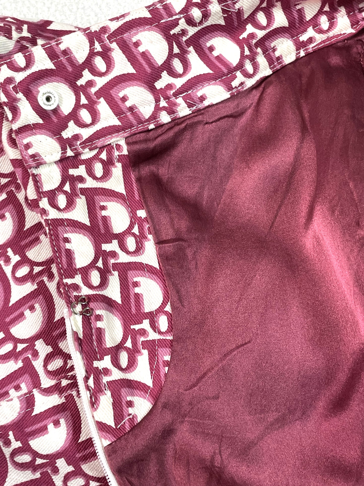 F/W 2000 Christian Dior by John Galliano Red & White Logo Monogram Strapless Asymmetrical Dress