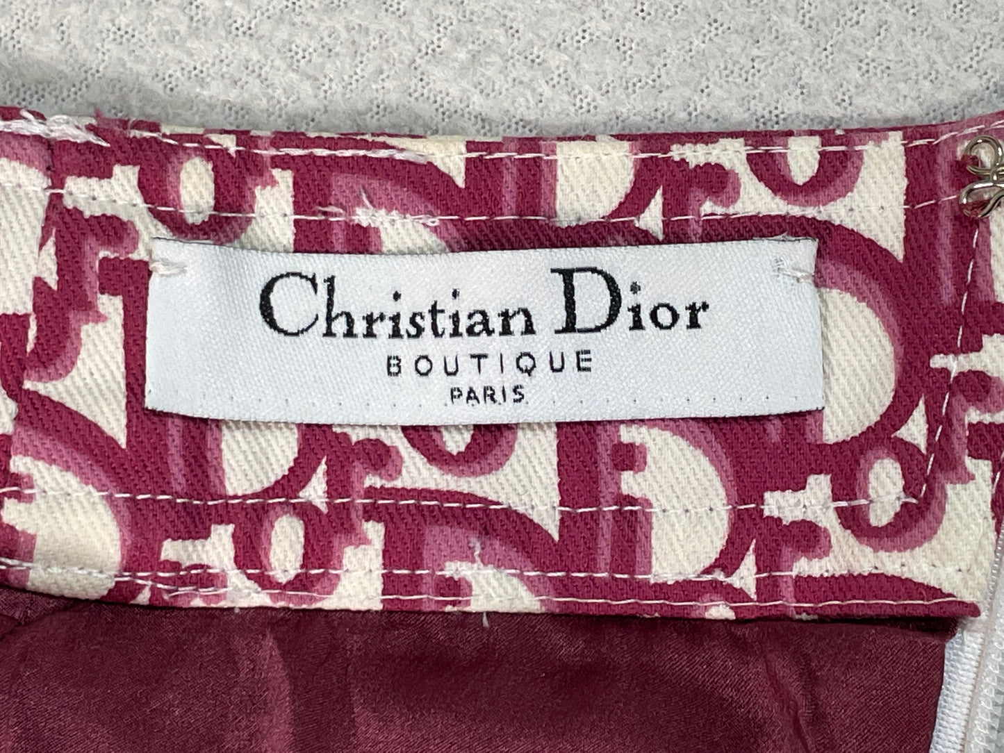 F/W 2000 Christian Dior by John Galliano Red & White Logo Monogram Strapless Asymmetrical Dress