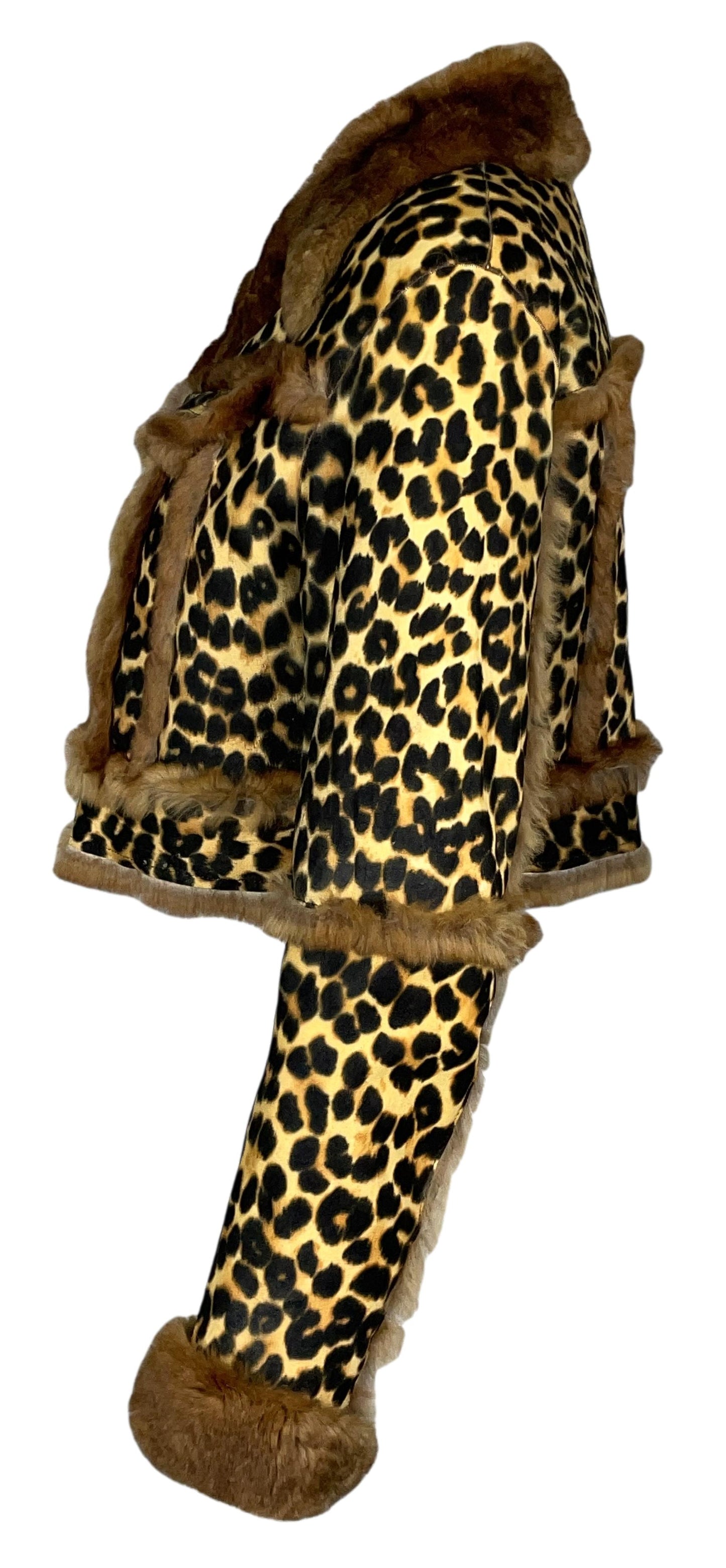 F/W 2000 Christian Dior by John Galliano Runway Leopard Leather & Fur Cropped Jacket