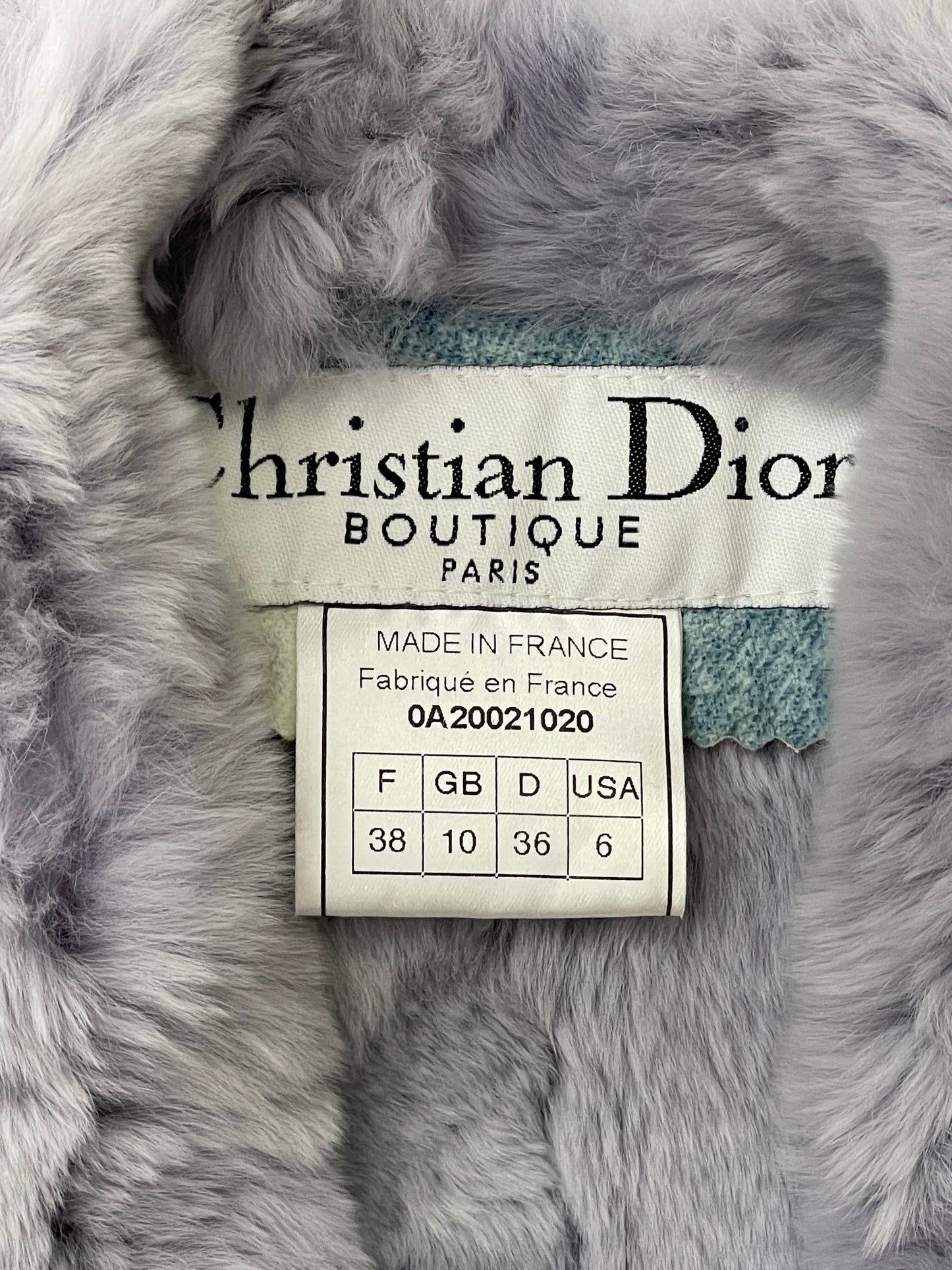 F/W 2000 Christian Dior by John Galliano Runway Blue Tie Dye Leather & Fur Cropped Jacket