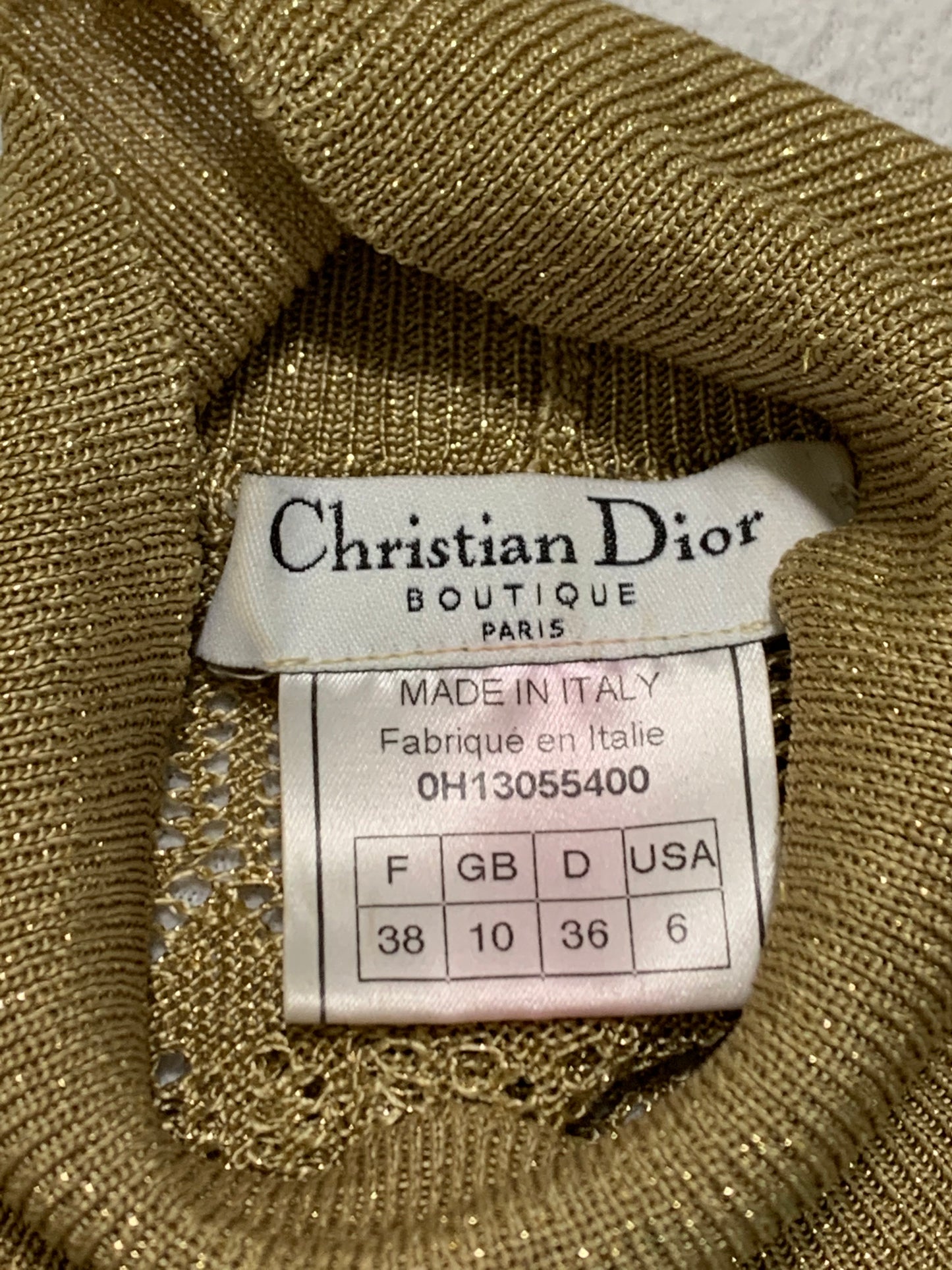 F/W 2000 Christian Dior by John Galliano Gold Knit L/S Crop Top & Mermaid Maxi Skirt Set