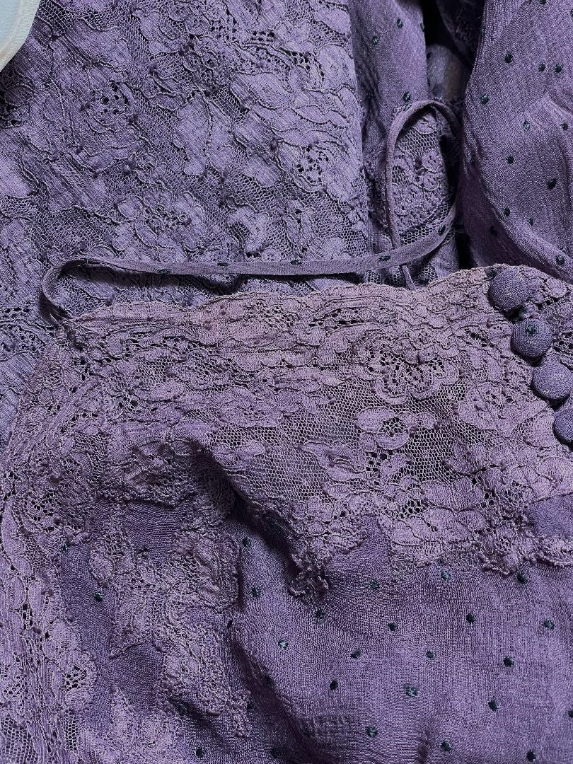 F/W 2000 Christian Dior by John Galliano Sheer Purple Silk Lace Mermaid Maxi Dress