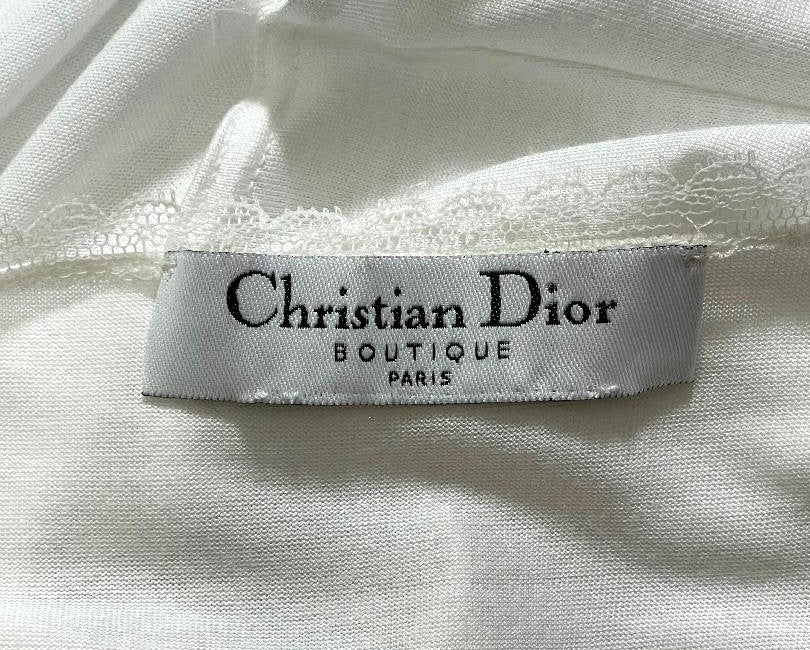 F/W 2000 Christian Dior by John Galliano Gold Logo Straps Ivory Cami Tank Top