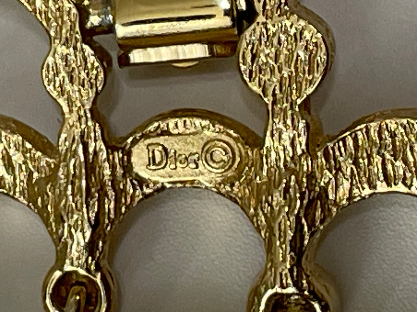 2000's Christian Dior by John Galliano Gold Crystal Logo Classic Necklace