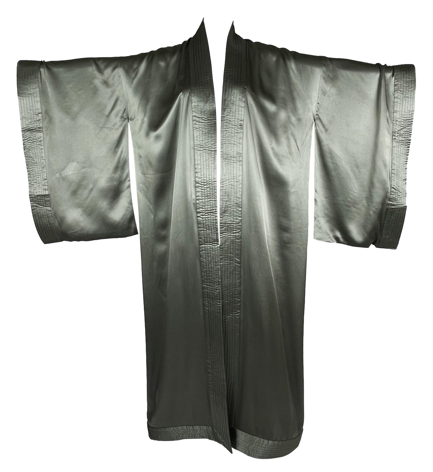 NWT 2000's Christian Dior by John Galliano Army Green Satin Silk Kimono Coat Dress