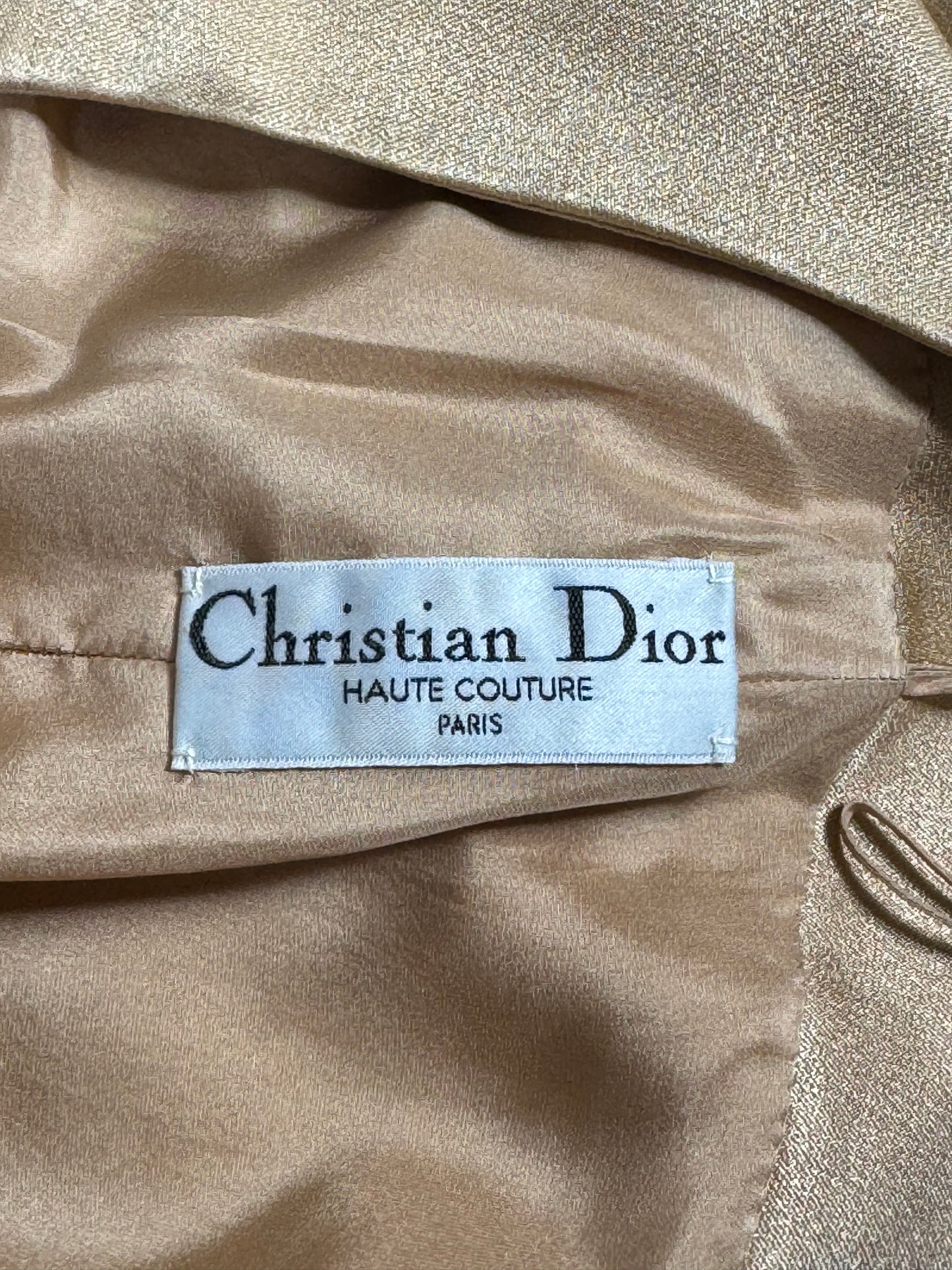 2000's Christian Dior by John Galliano Haute Couture Gold Satin 1940's Old Hollywood Wide Leg Long Pants