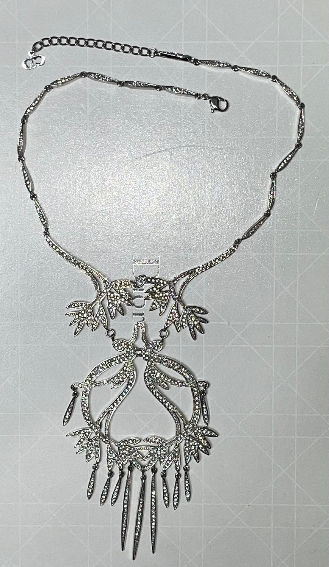 2000's Christian Dior by John Galliano Haute Couture Huge Chinoiserie Crystal Earrings Necklace & Bracelet Set