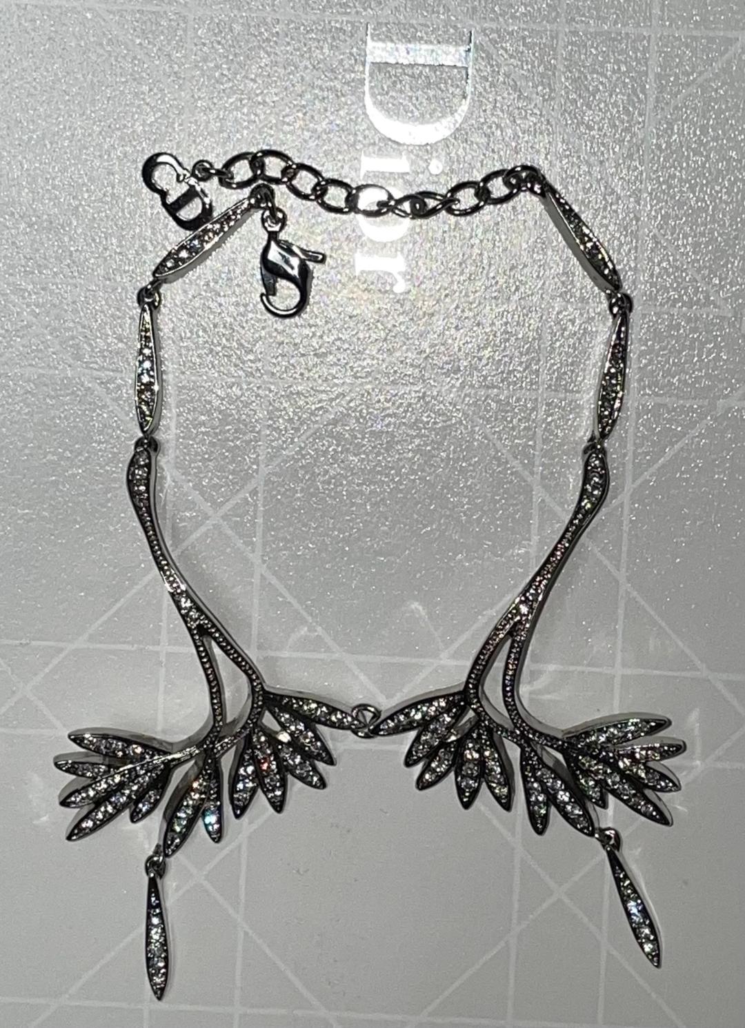2000's Christian Dior by John Galliano Haute Couture Huge Chinoiserie Crystal Earrings Necklace & Bracelet Set