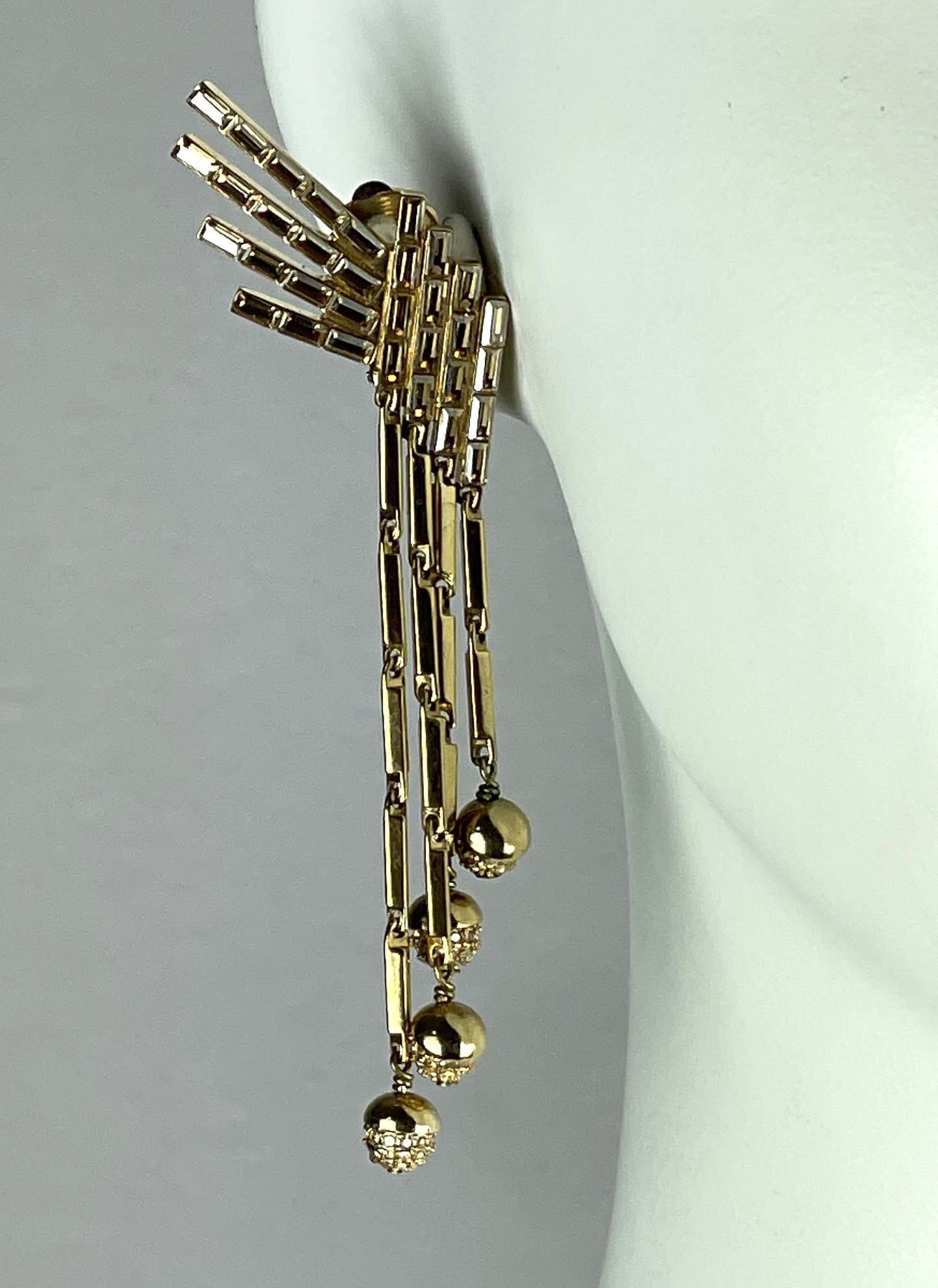 2000's Christian Dior by John Galliano Long Gold Wing Earrings