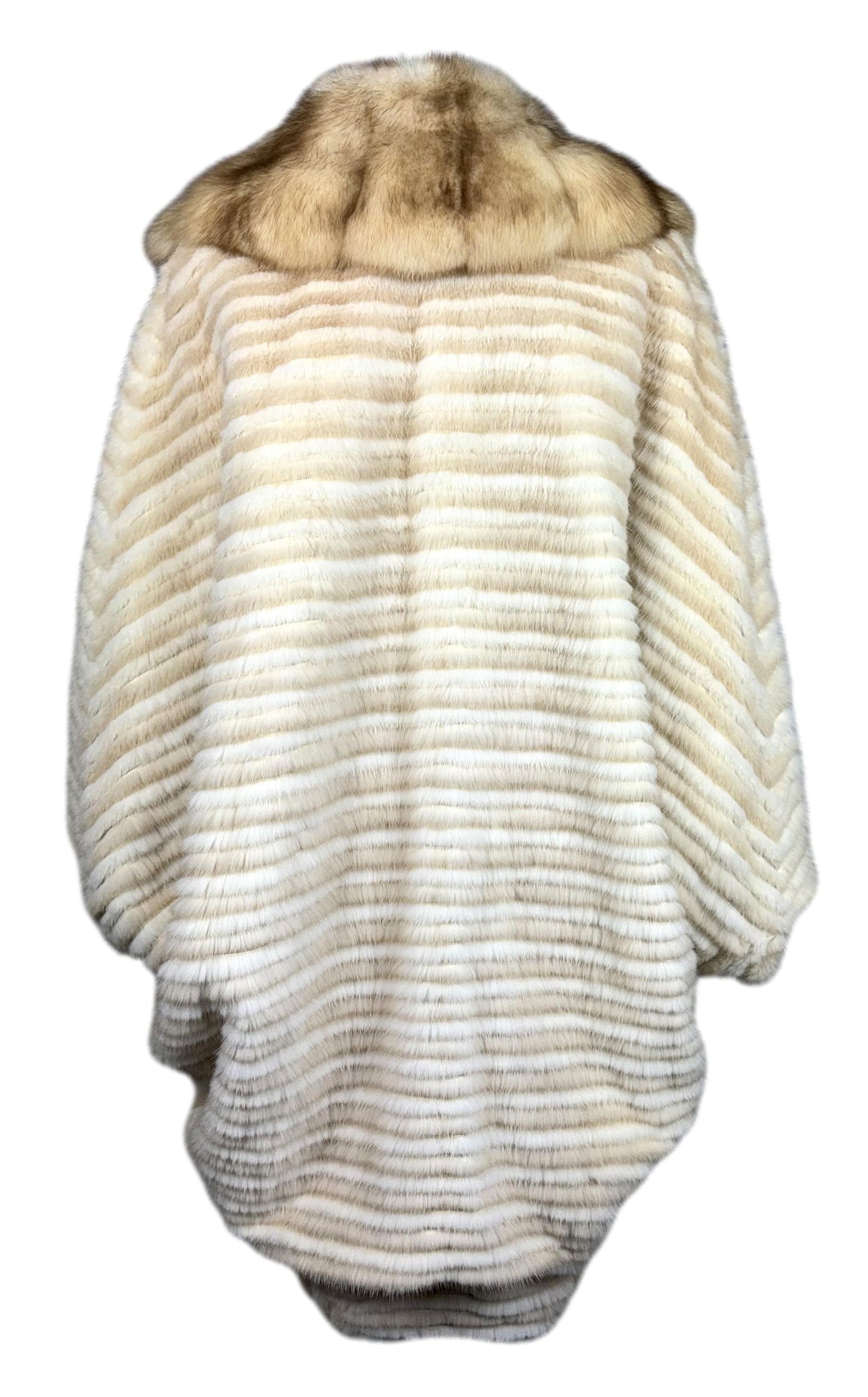 2000's Guy Laroche Sable Fur 1920's Flapper Style Cocoon Opera Coat