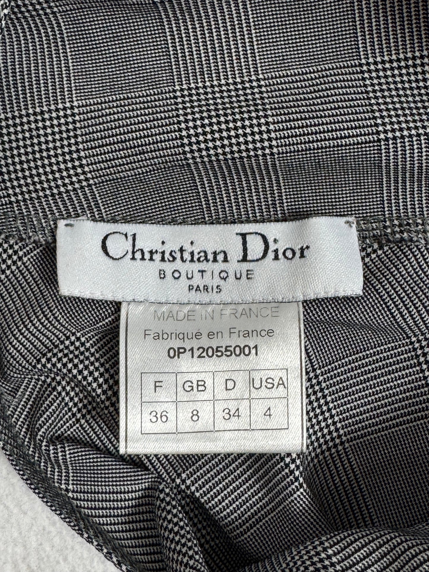 S/S 2000 Christian Dior by John Galliano Black & White Plaid Asymmetrical Bodysuit Top