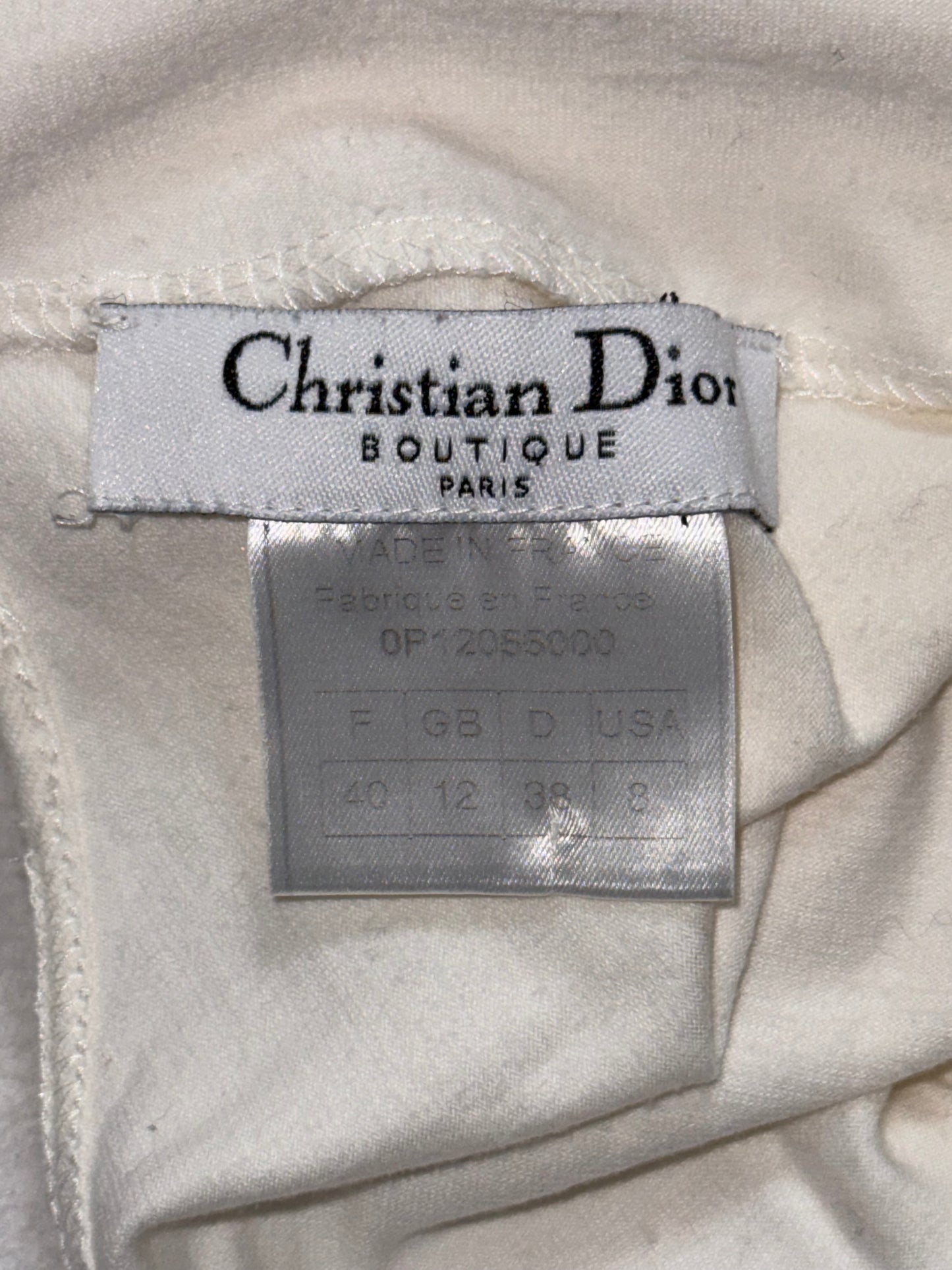 S/S 2000 Christian Dior by John Galliano Semi-Sheer White Bodycon Bodysuit Top