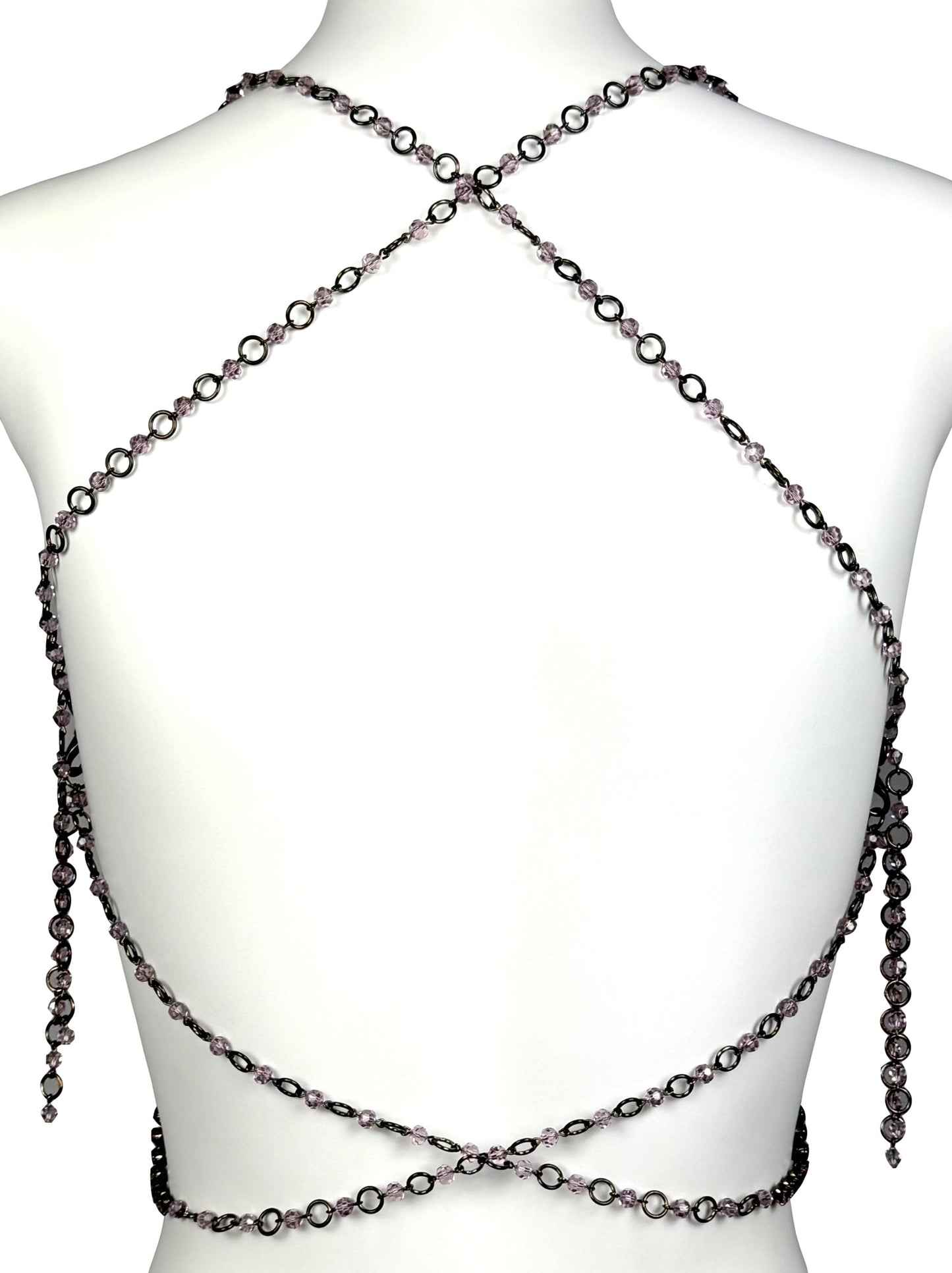 S/S 2000 Emanuel Ungaro HAUTE COUTURE RARE Runway Butterfly Crystal Chain Necklace Top