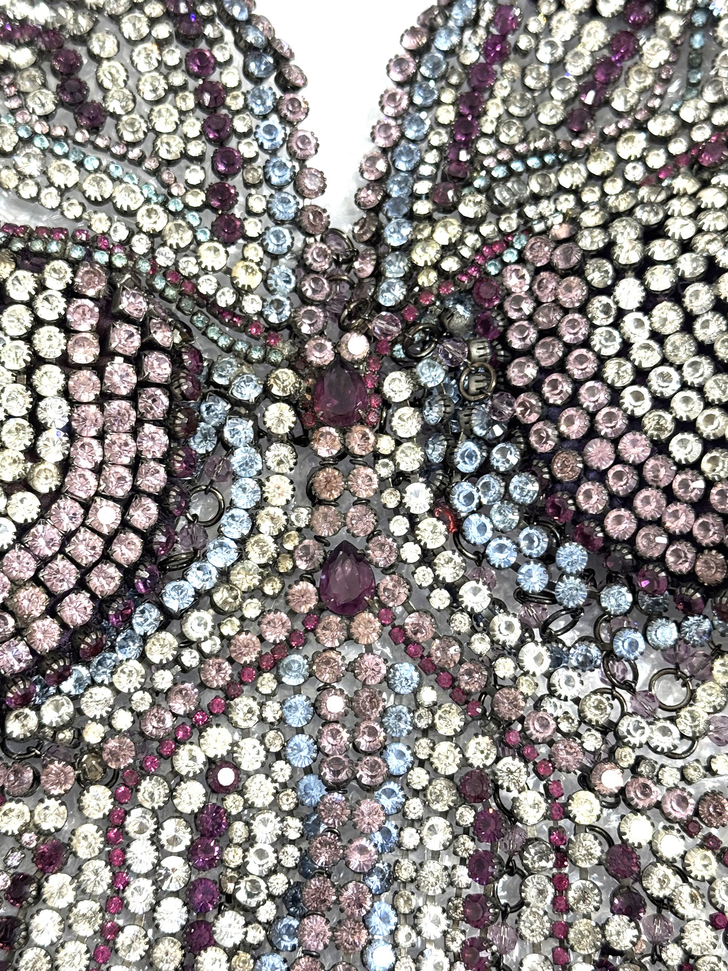 S/S 2000 Emanuel Ungaro HAUTE COUTURE RARE Runway Butterfly Crystal Chain Necklace Top