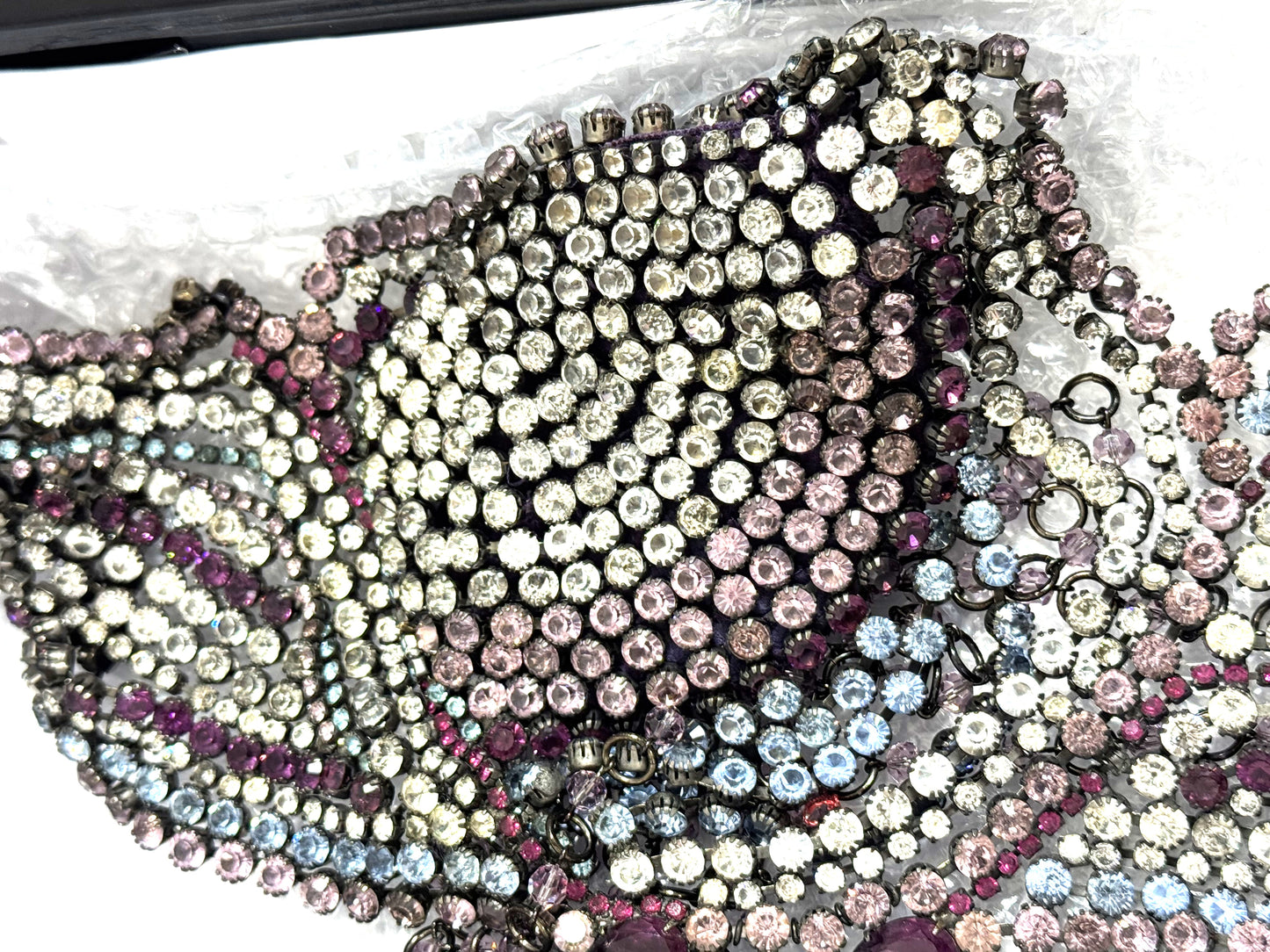 S/S 2000 Emanuel Ungaro HAUTE COUTURE RARE Runway Butterfly Crystal Chain Necklace Top
