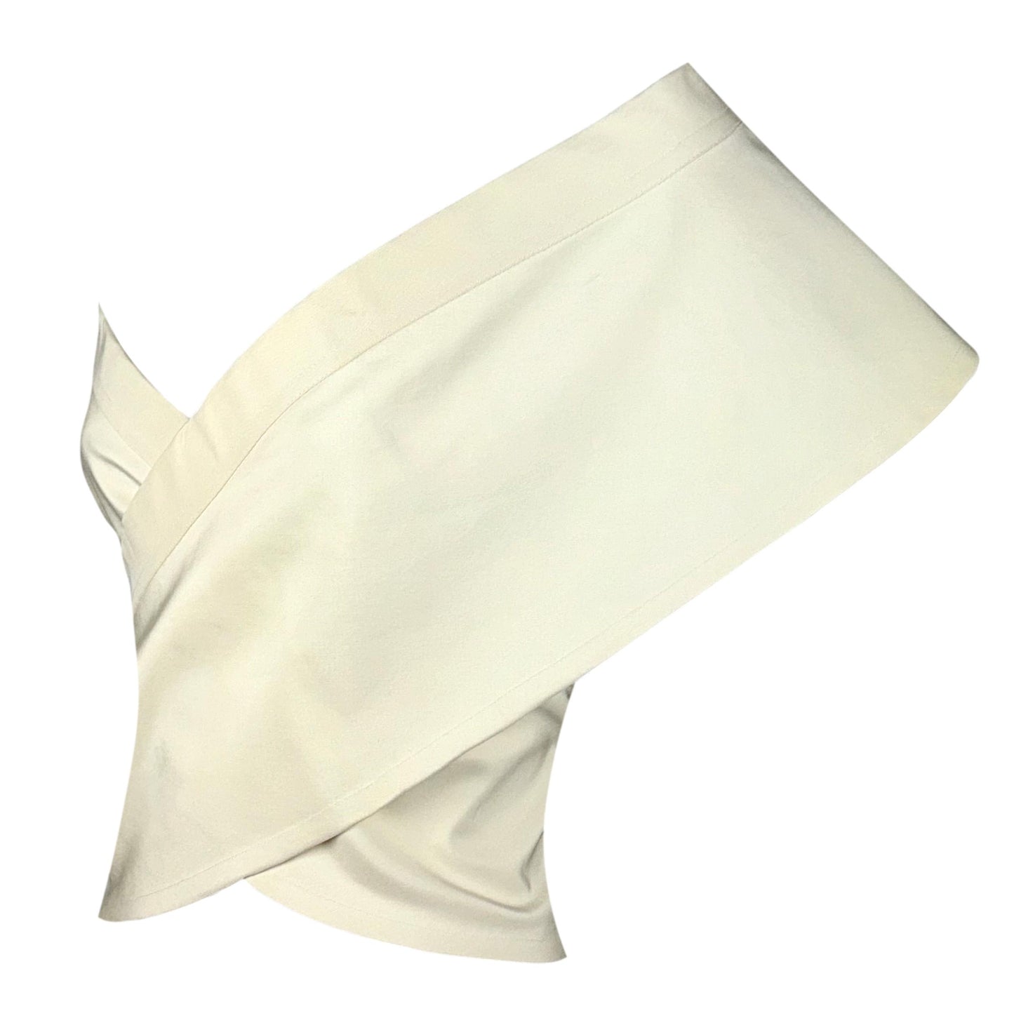 S/S 2000 Gianfranco Ferre Runway Ivory Off Shoulder Cropped Wrap Top