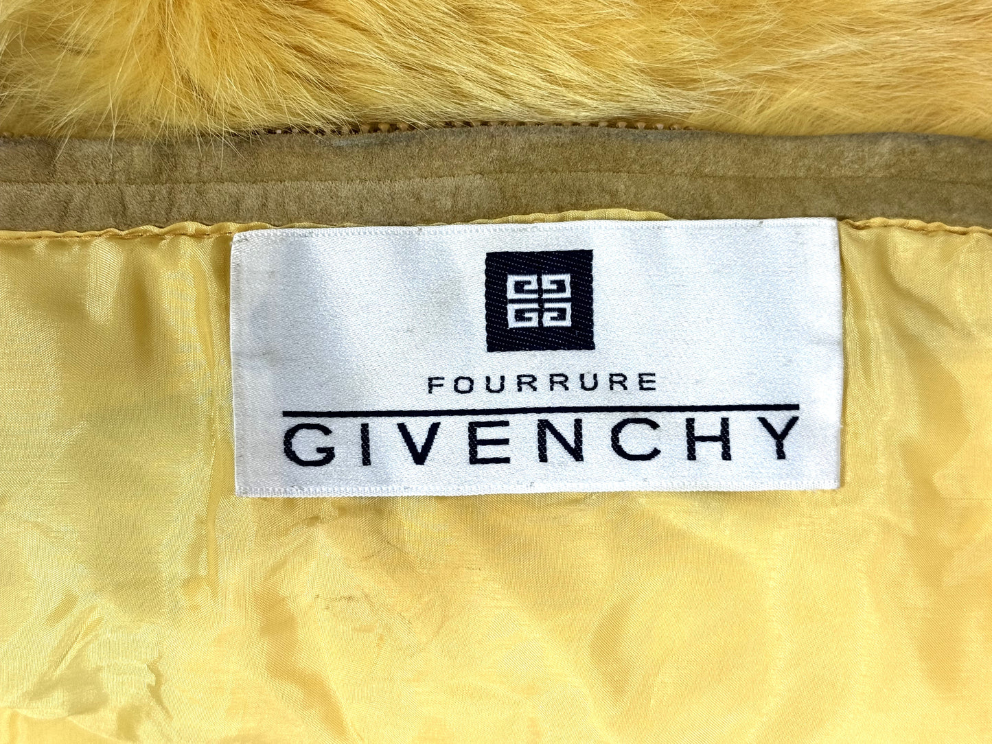 S/S 2000 Givenchy by Alexander McQueen Yellow Fox Fur Vest Jacket