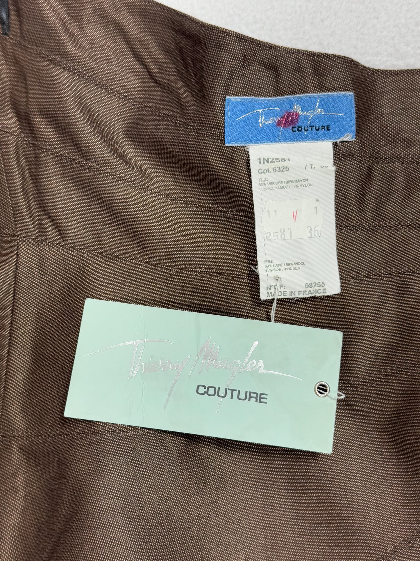 NWT 2000's Thierry Mugler Couture Brown Wasp Waist Bustier Top