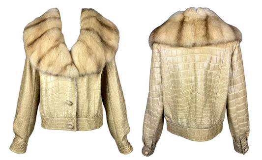 F/W 2005 Valentino Crocodile (Alligator) & Sable Fur Pure Luxury $$$ Jacket Coat