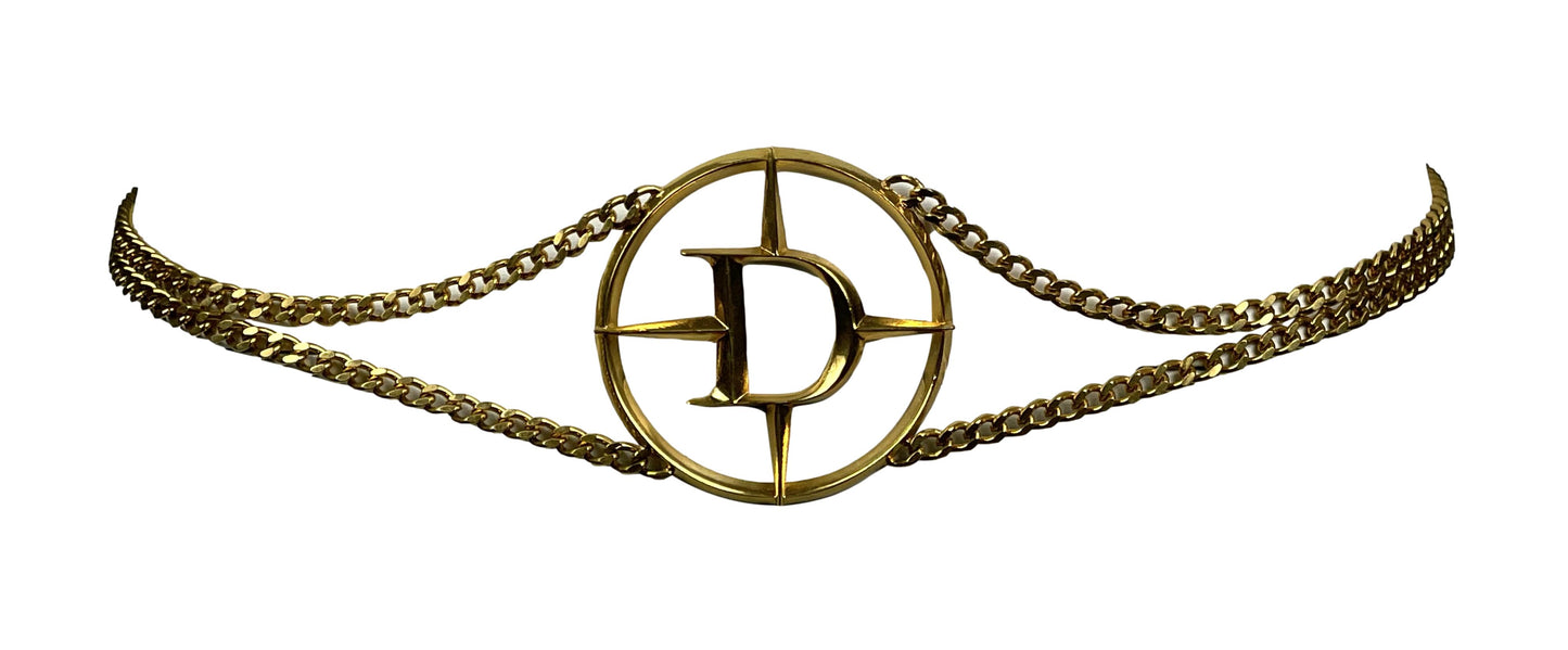S/S 2001 Christian Dior by John Galliano Large Gold Logo Chain Belt