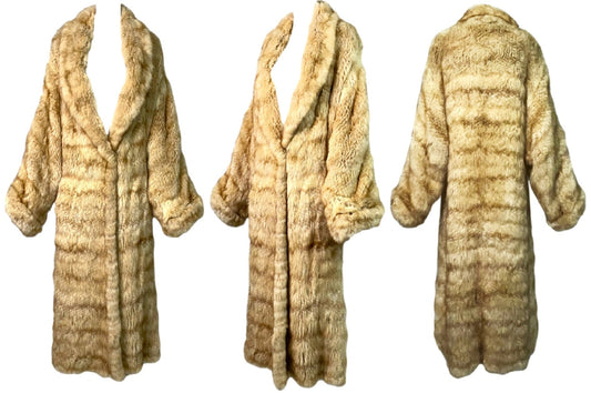 F/W 2001 Christian Dior x John Galliano EXCEPTIONALLY RARE Zibeline Golden Sable Fur Baggy Full Length Coat Jacket