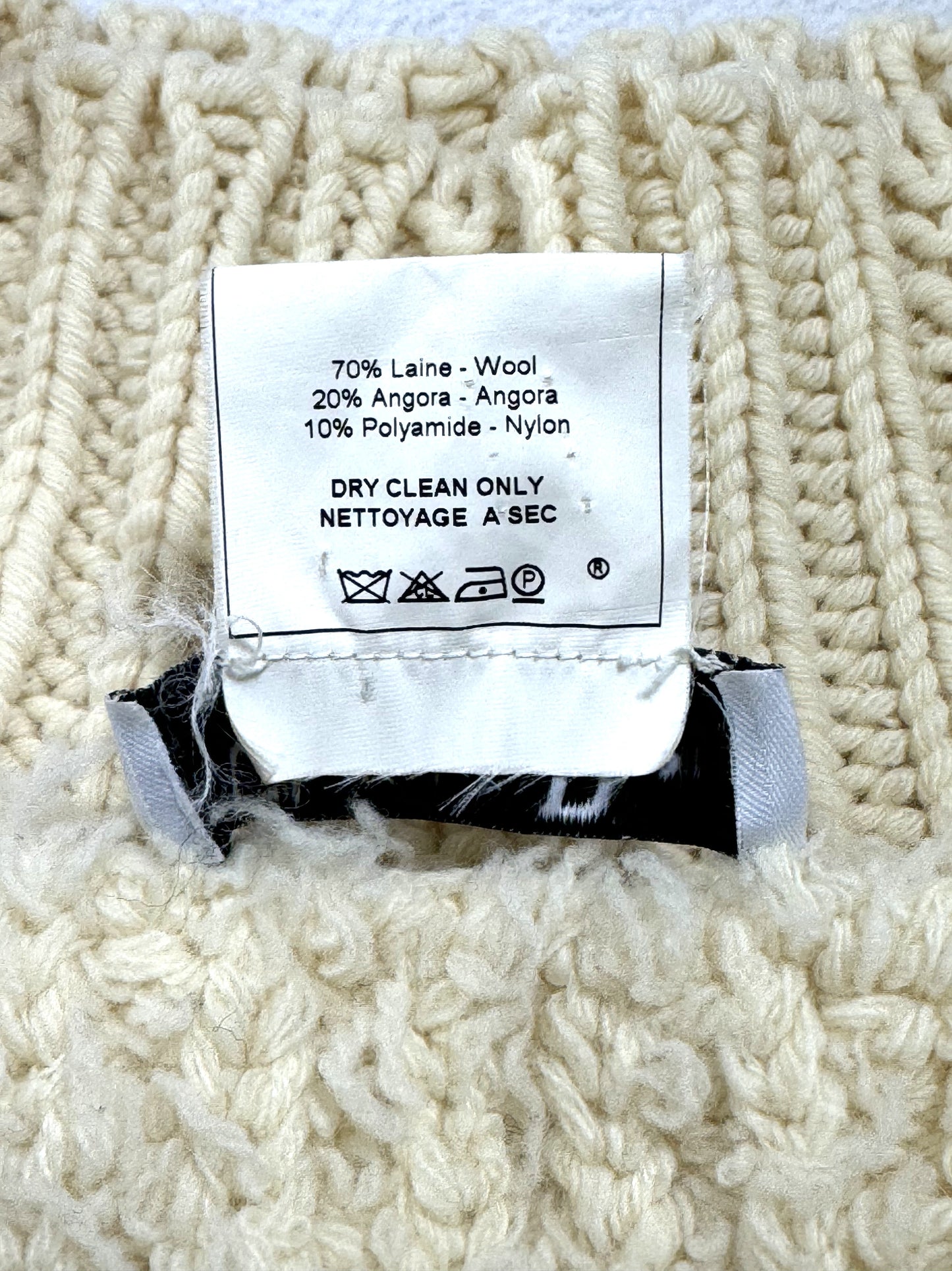 F/W 2001 Christian Dior by John Galliano Boho Chic Cream Knit Strapless Crop Top