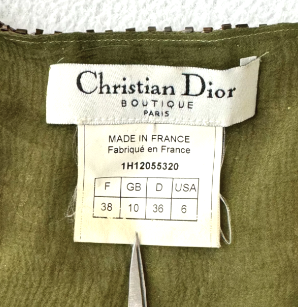 F/W 2001 Christian Dior by John Galliano Runway Green Butterfly Sequin Top