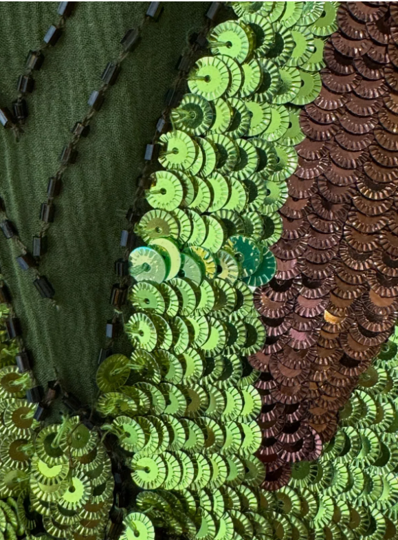 F/W 2001 Christian Dior by John Galliano Runway Green Butterfly Sequin Top