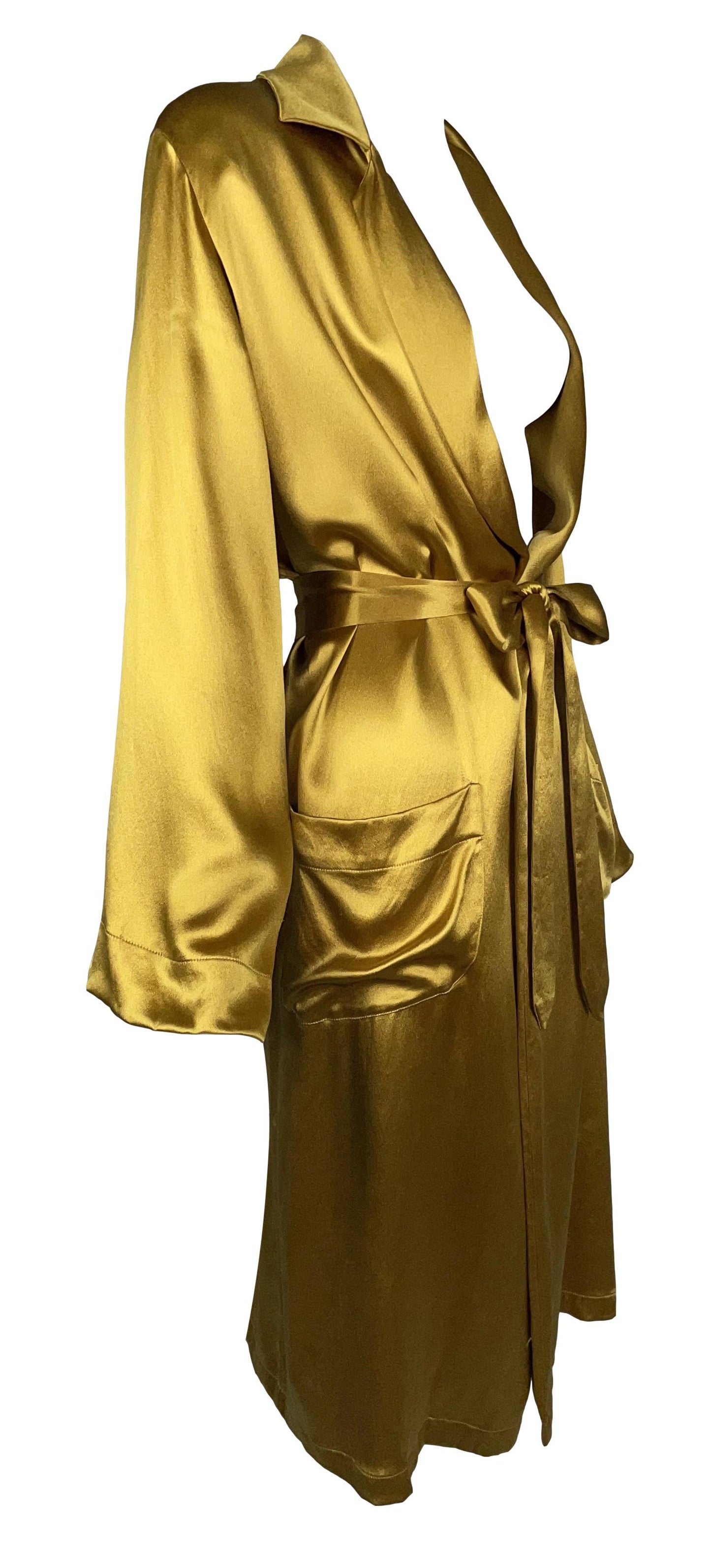 F/W 2001 Christian Dior by John Galliano Runway Gold Champion Boxer Silk Robe Dress Jacket