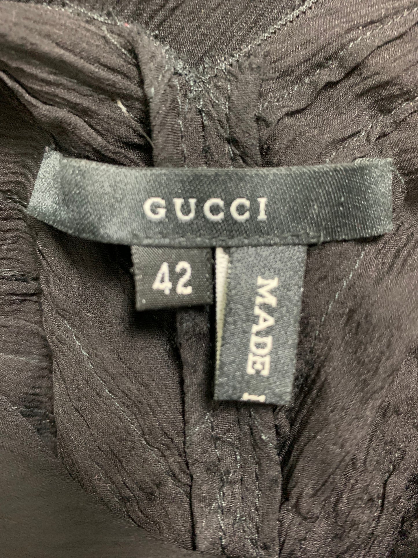 2001 Gucci by Tom Ford Plunging Sheer Black Silk Mermaid Gown Dress 42