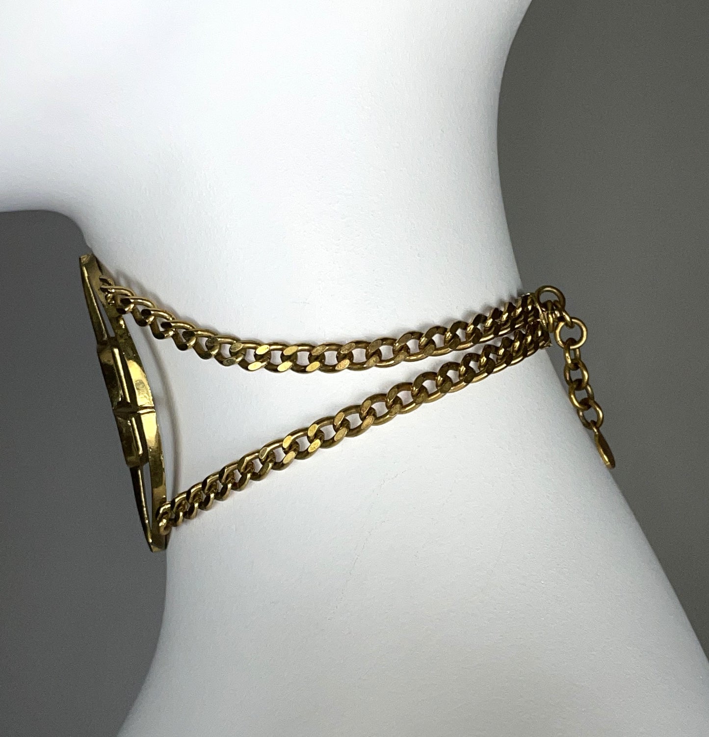 S/S 2001 Christian Dior by John Galliano Haute Couture Runway Huge Gold Mercedes Logo Choker Necklace