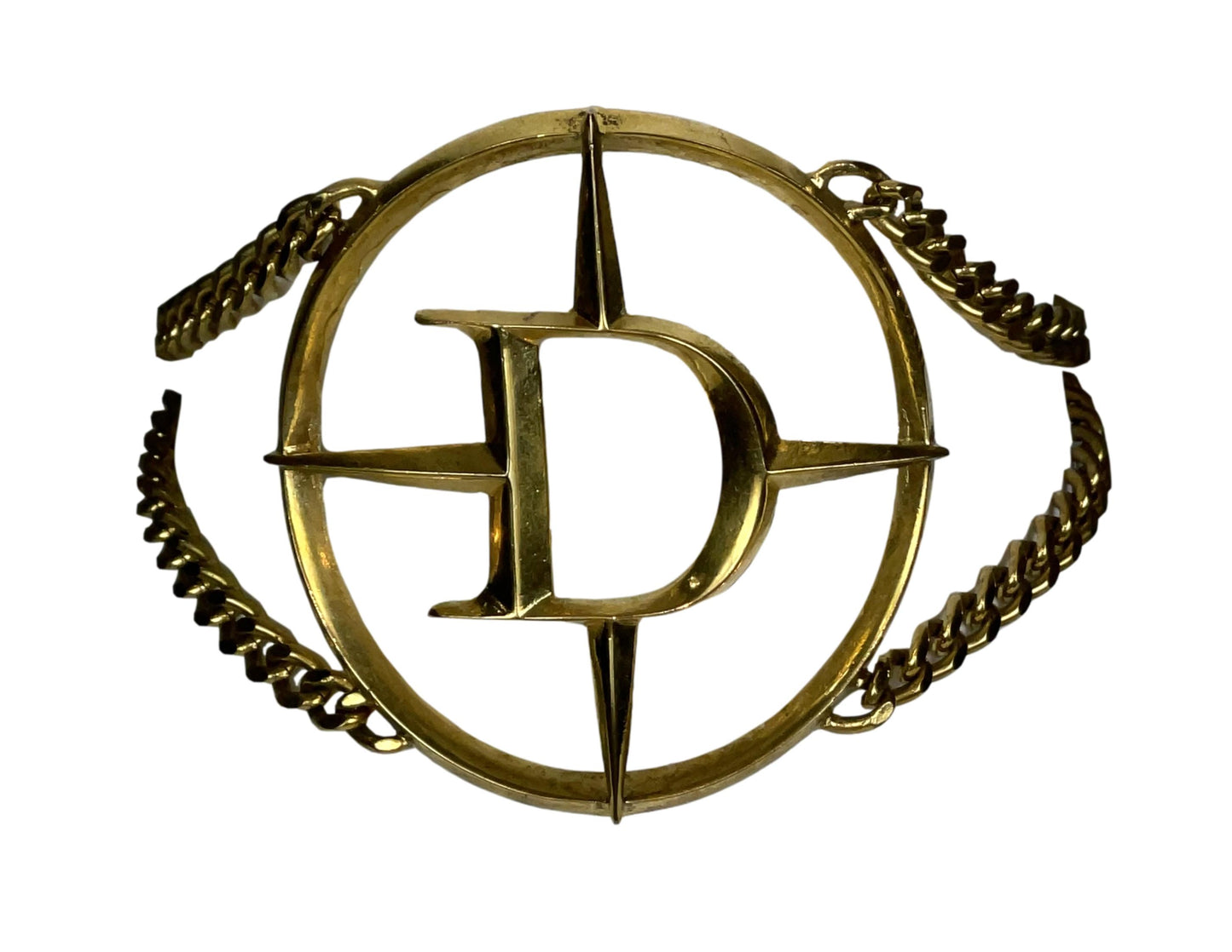 S/S 2001 Christian Dior by John Galliano Haute Couture Runway Huge Gold Mercedes Logo Choker Necklace