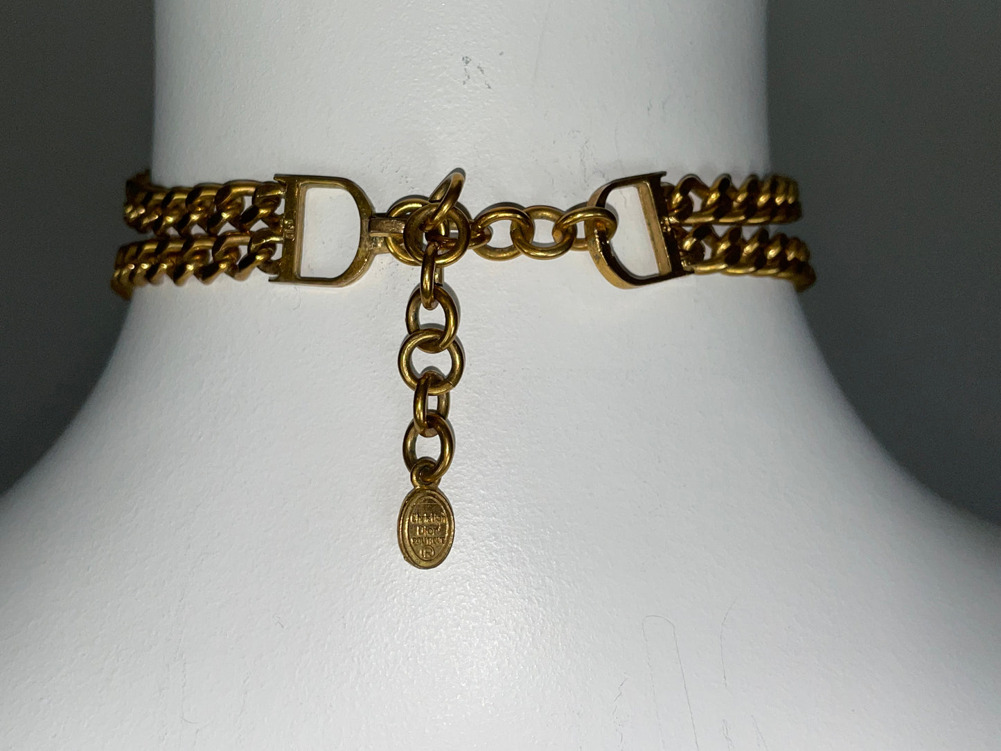 S/S 2001 Christian Dior by John Galliano Haute Couture Runway Huge Gold Mercedes Logo Choker Necklace