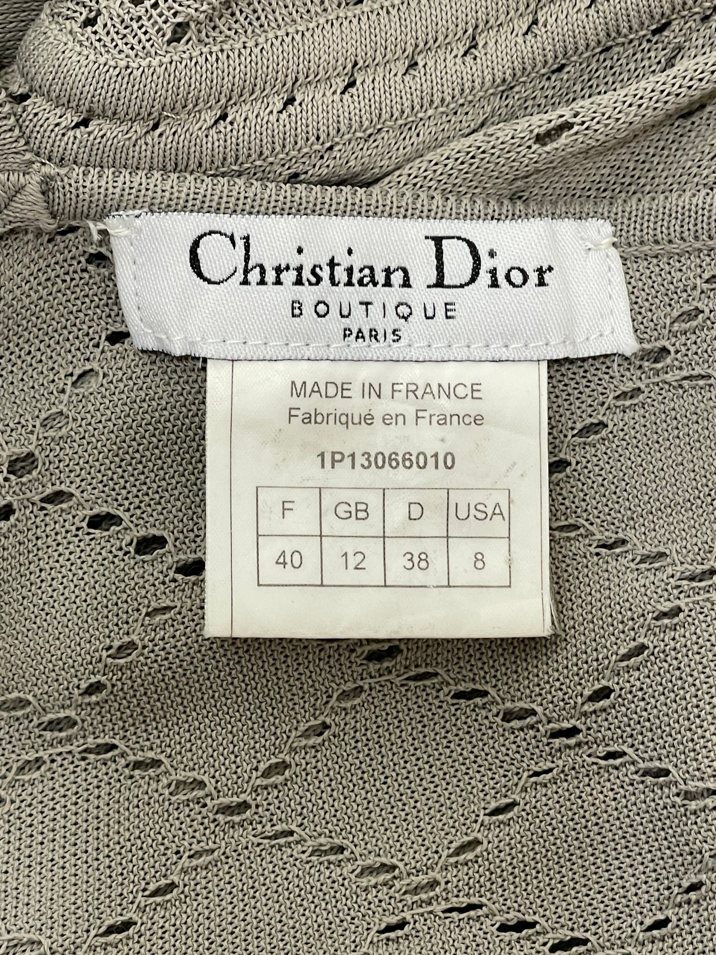 S/S 2001 Christian Dior by John Galliano Sheer Nude Knit Asymmetrical Dress