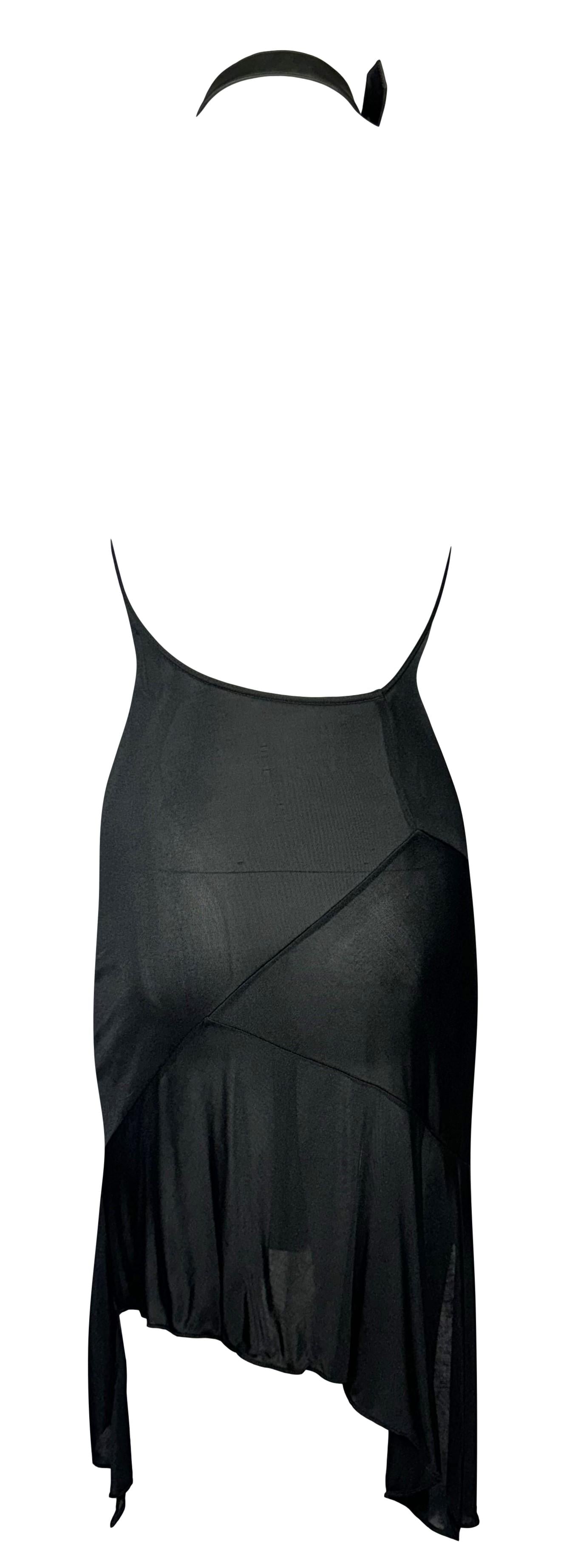 S/S 2001 Christian Dior by John Galliano Sheer Black Plunging Choker Mini Dress