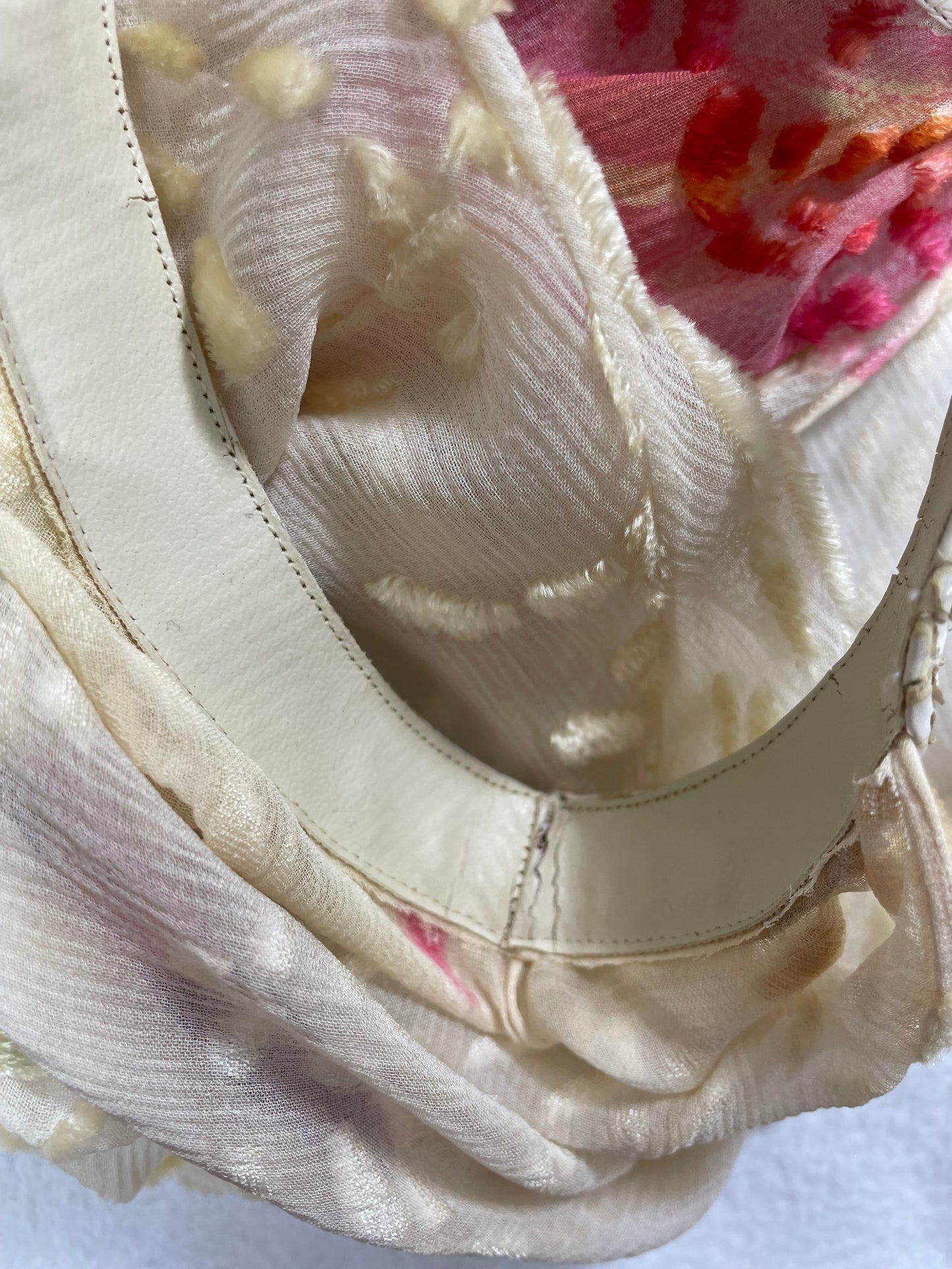 S/S 2001 Christian Dior by John Galliano Sheer Cream Silk Velvet Burnout Snakeskin Buckle Straps Maxi Dress