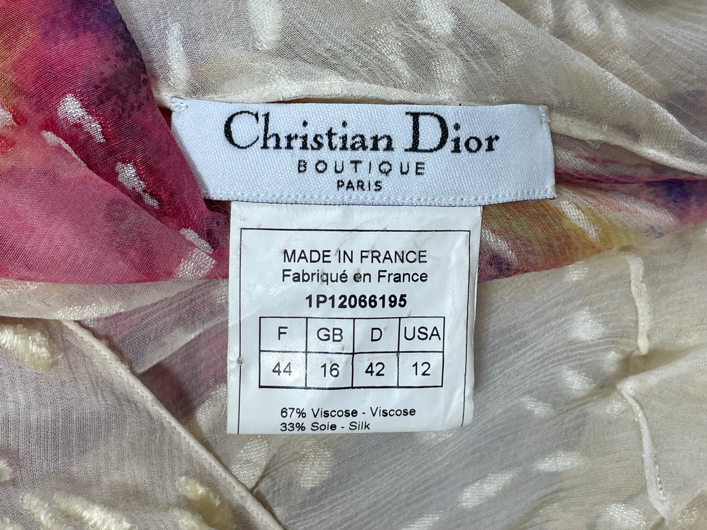 S/S 2001 Christian Dior by John Galliano Sheer Cream Silk Velvet Burnout Snakeskin Buckle Straps Maxi Dress