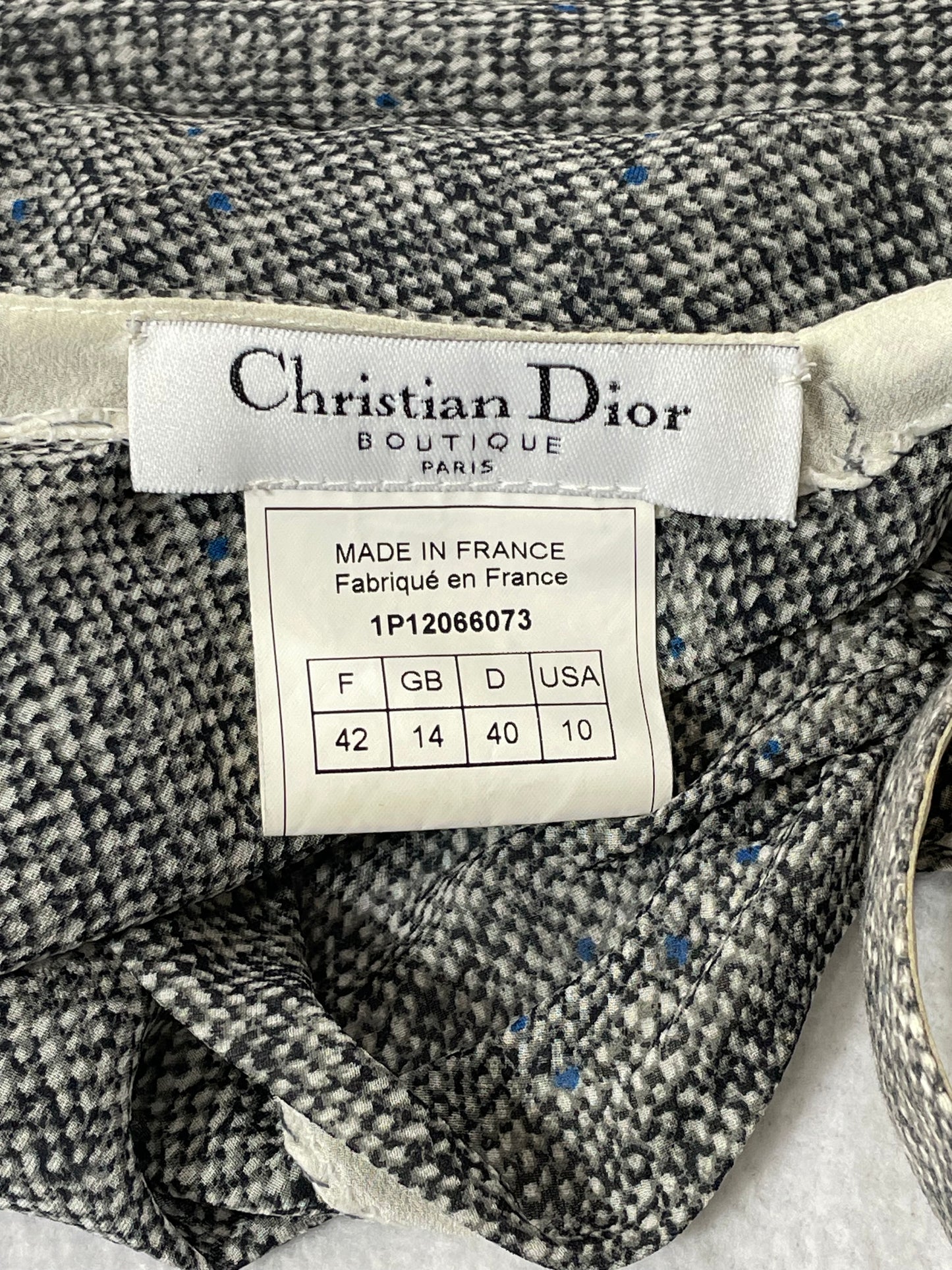 S/S 2001 Christian Dior by John Galliano Plunging Sheer Tweed Print Silk Gown Dress w Train