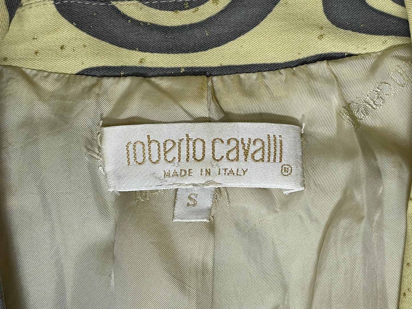 S/S 2001 Roberto Cavalli Runway Gold Chain w Maltese Cross Jacket